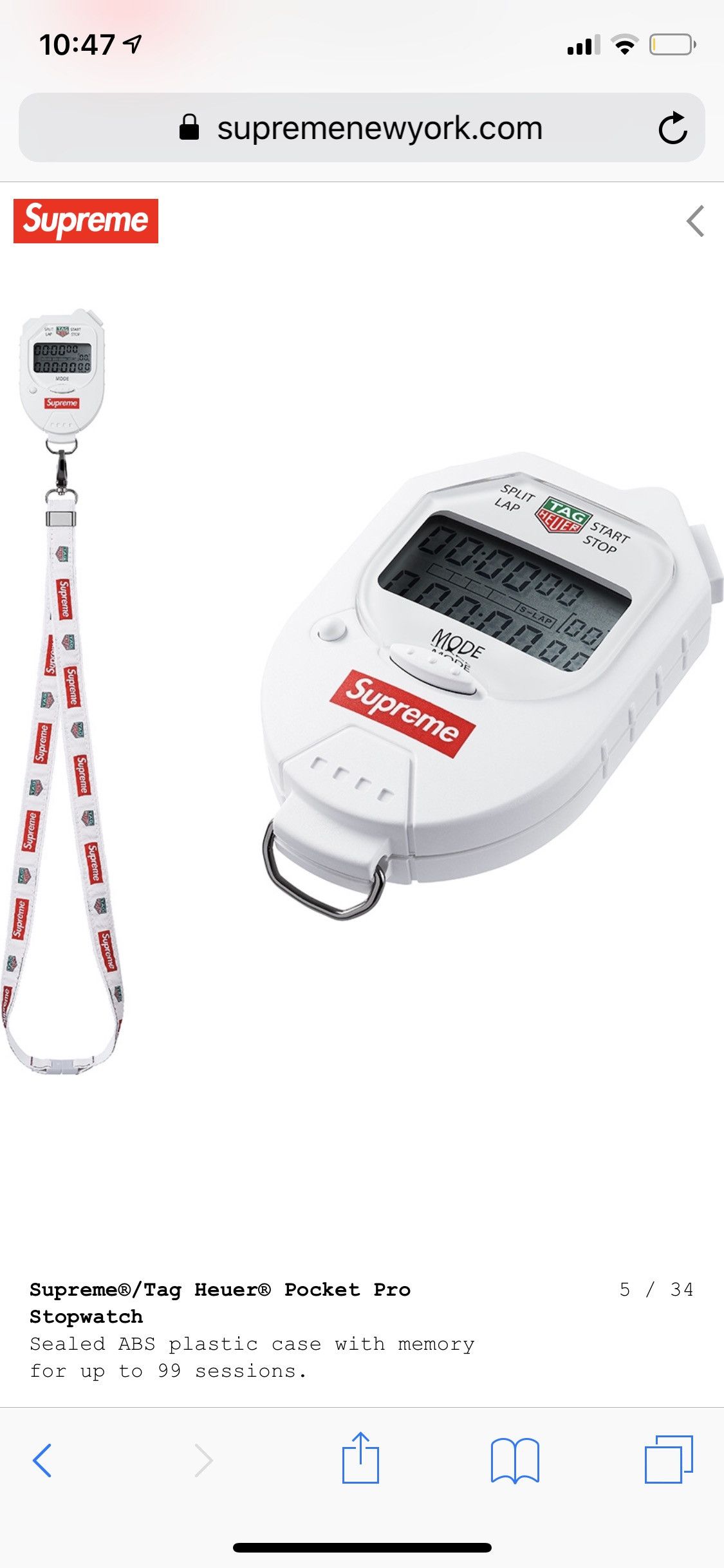 Supreme Tag Heuer supreme x Tag Heuer pocket pro stopwatch Grailed