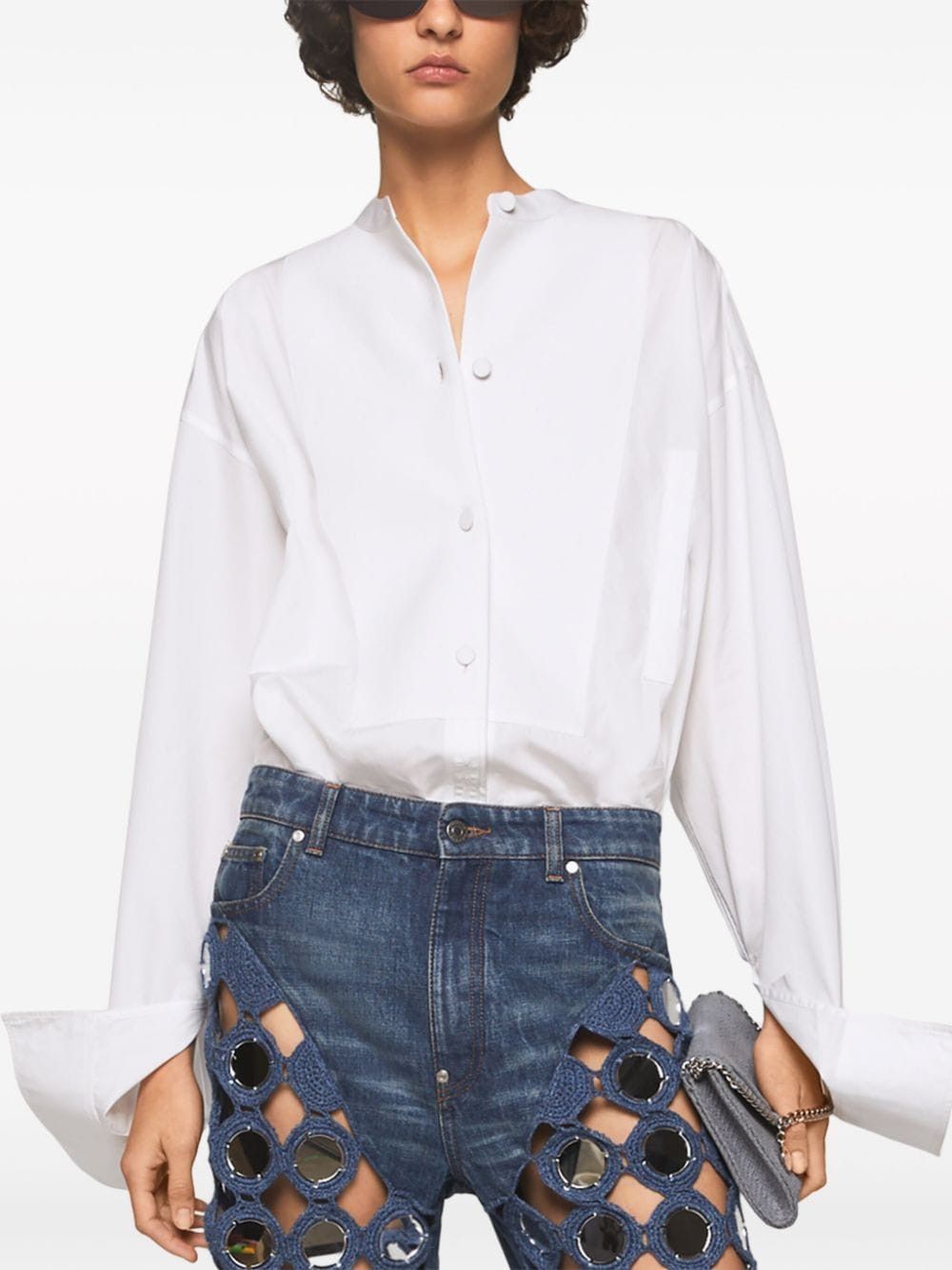 Stella McCartney COTTON PLASTRON SHIRT Size S / US 4 / IT 40 - 3 Thumbnail
