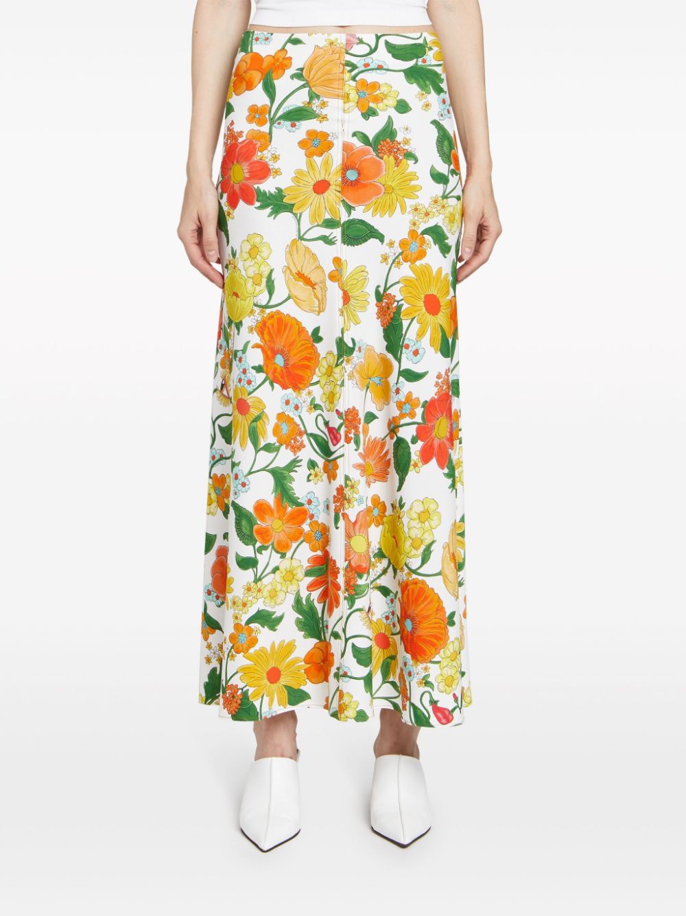 Stella McCartney FLORAL PRINT MIDI SKIRT Size 27" / US 4 / IT 40 - 2 Thumbnail