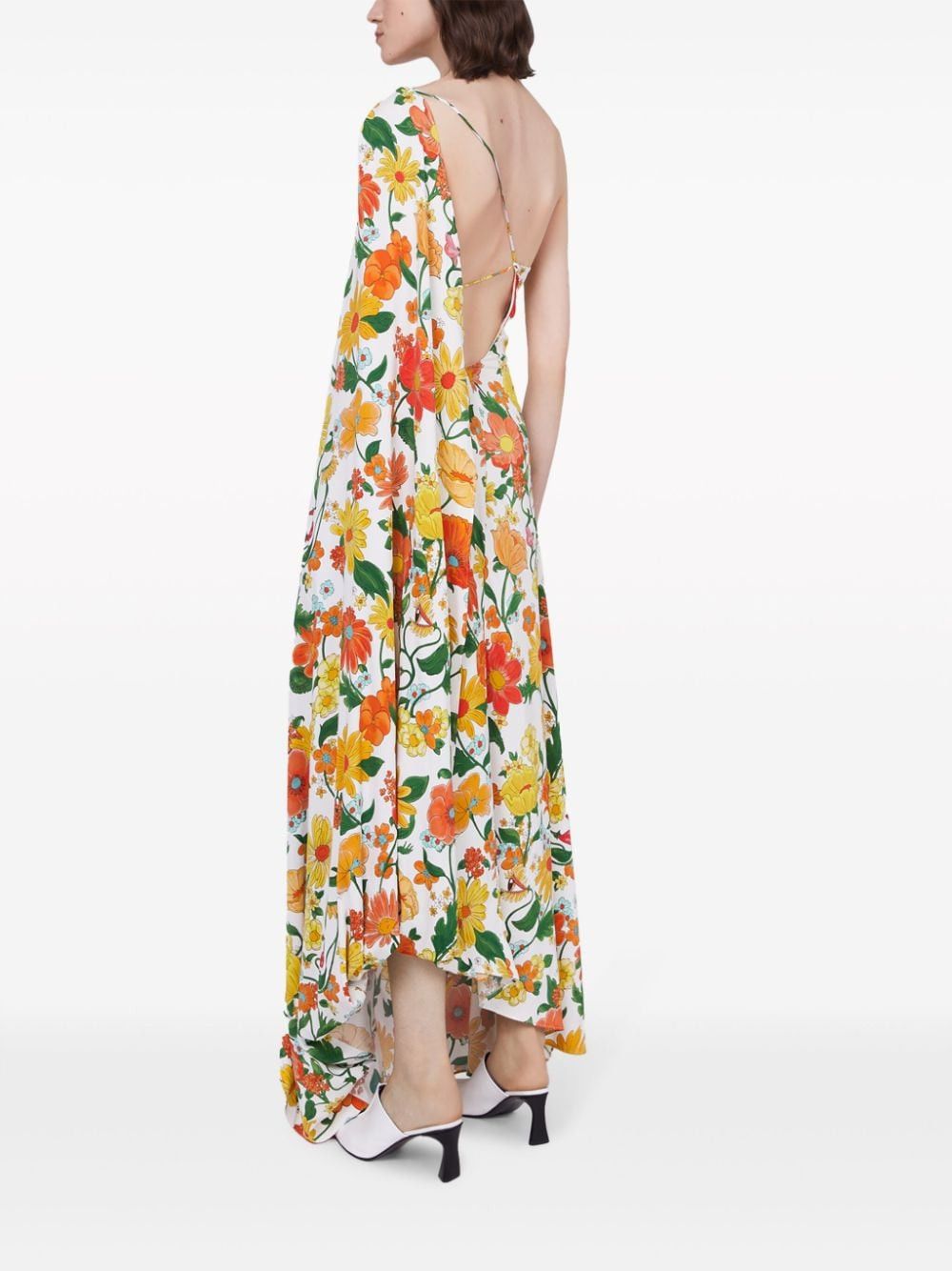 Stella McCartney FLORAL PRINT ONE-SHOULDER LONG DRESS Size S / US 4 / IT 40 - 2 Thumbnail