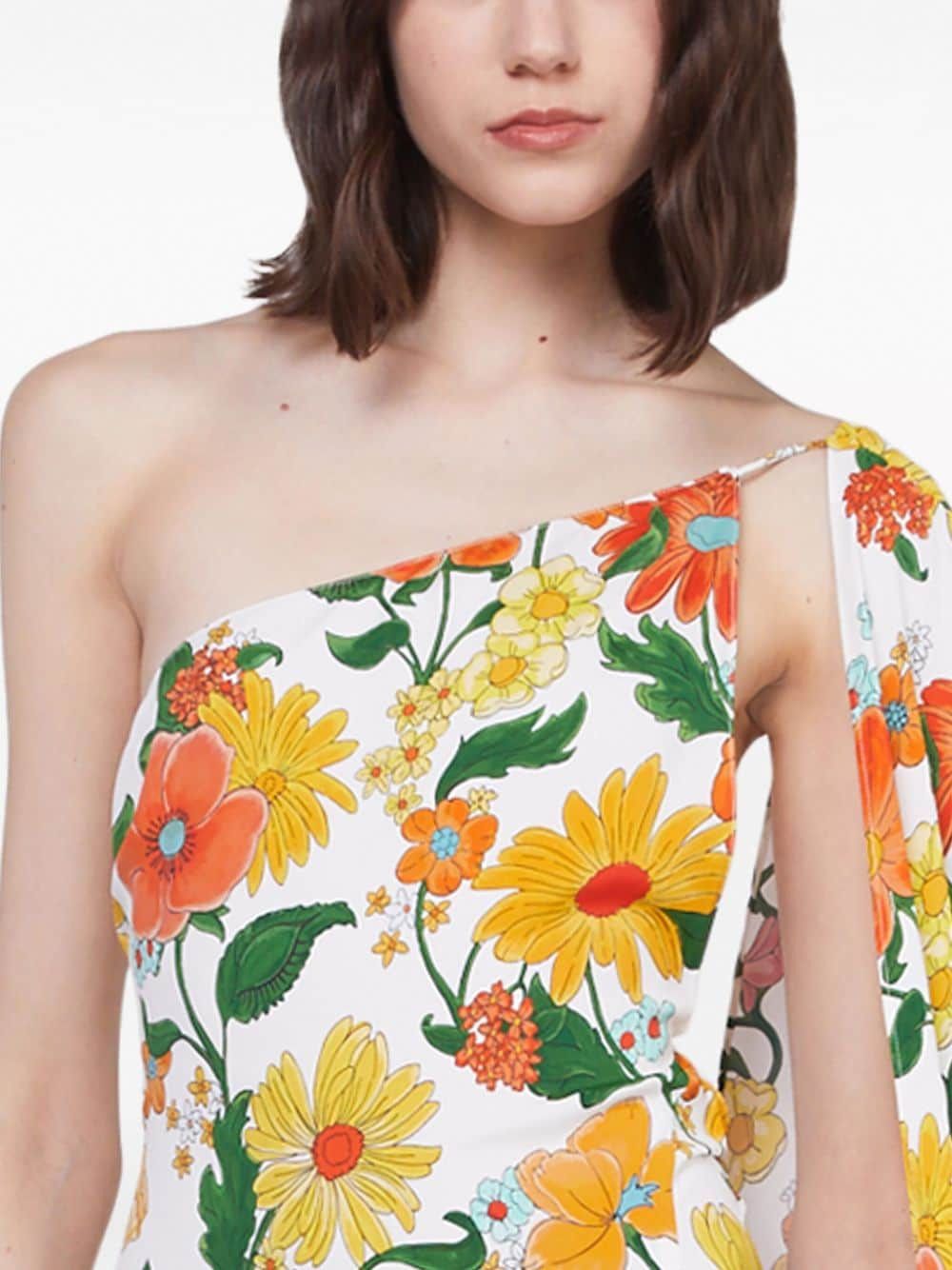 Stella McCartney FLORAL PRINT ONE-SHOULDER LONG DRESS Size S / US 4 / IT 40 - 4 Thumbnail