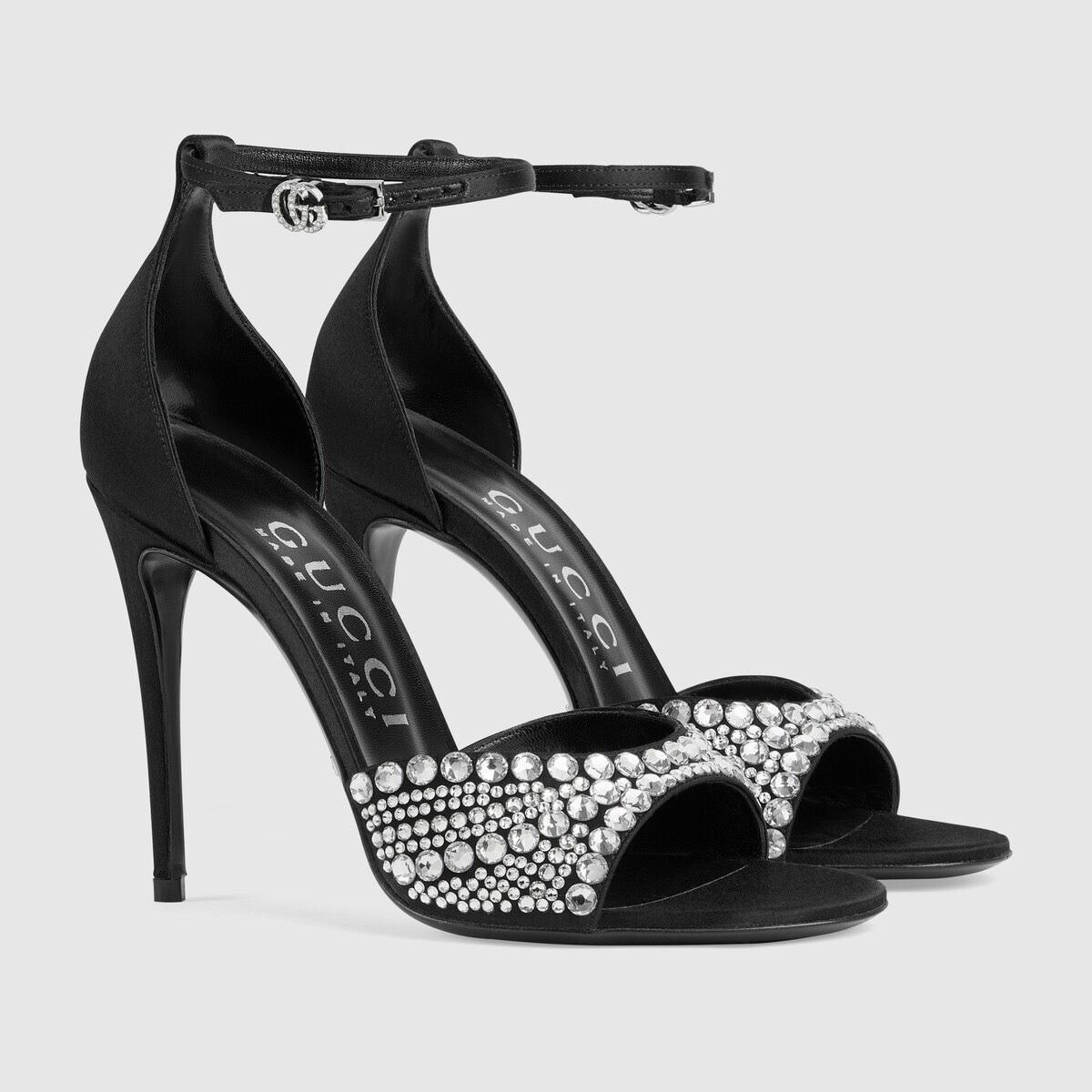 Gucci Double G Crystals High Heel Sandals SIZE 37