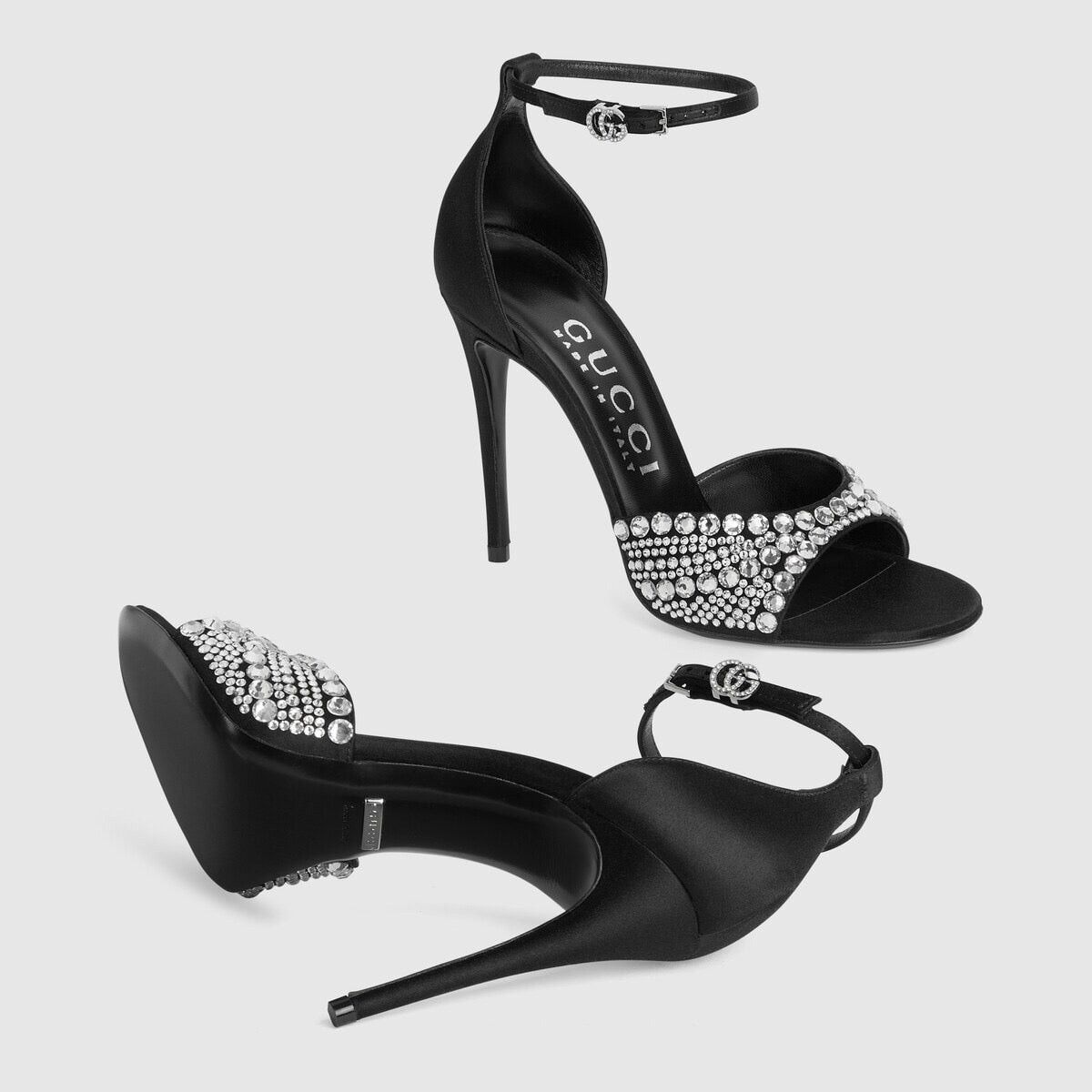 Gucci Double G Crystals High Heel Sandals SIZE 37