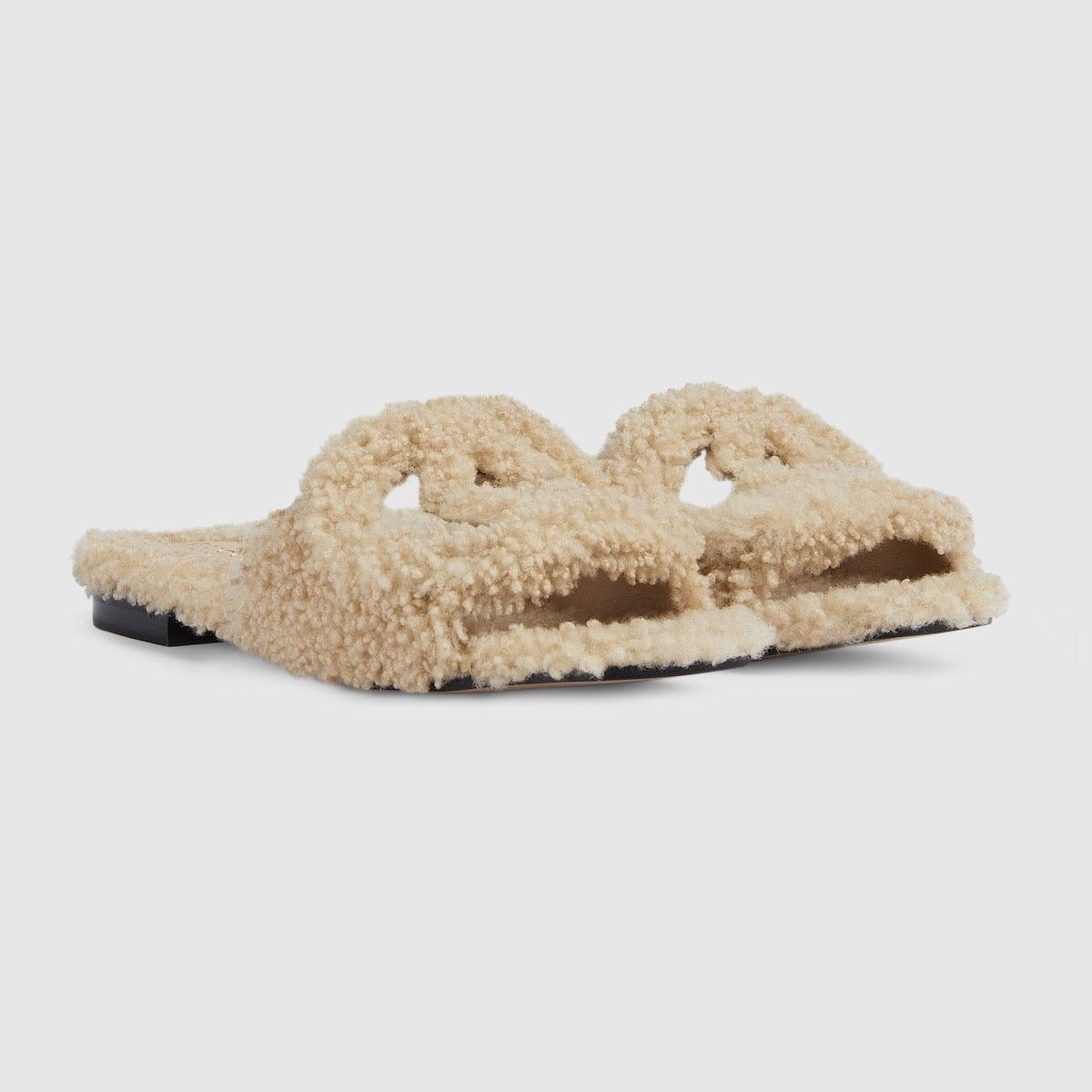 Gucci Gucci Interlocking G Merino Wool Slide Sandals SIZE 36.5 Size ONE SIZE - 2 Thumbnail