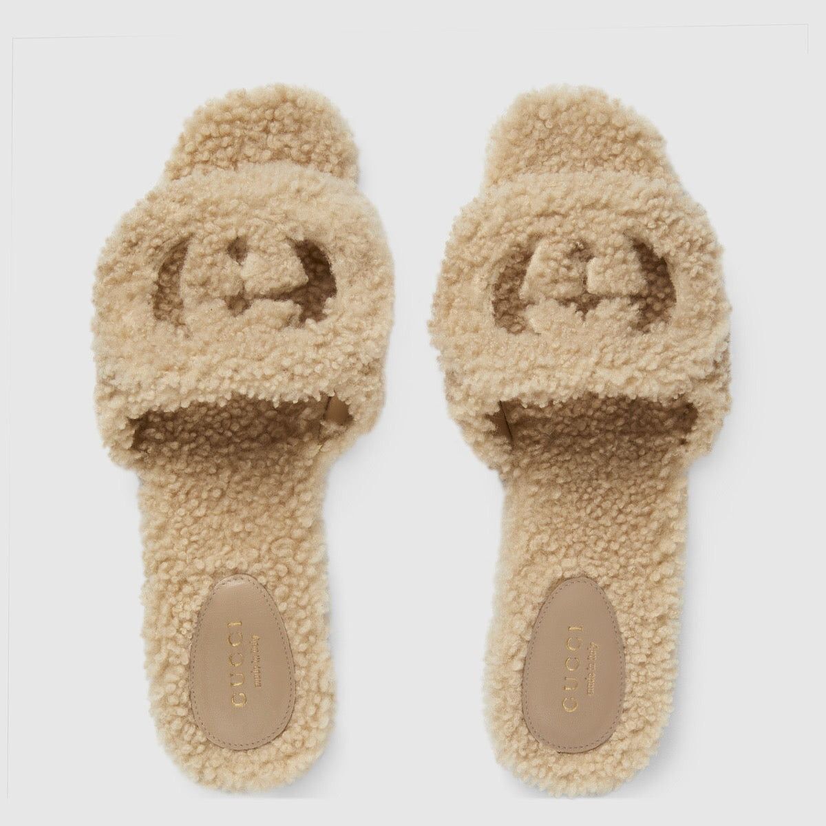 Gucci Gucci Interlocking G Merino Wool Slide Sandals SIZE 36.5 Size ONE SIZE - 3 Thumbnail