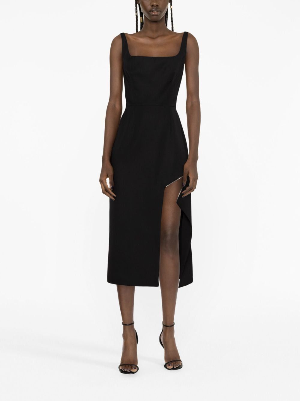 Alexander McQueen GRAIN DE POUDRE WOOL MIDI DRESS Size S / US 4 / IT 40 - 5 Thumbnail