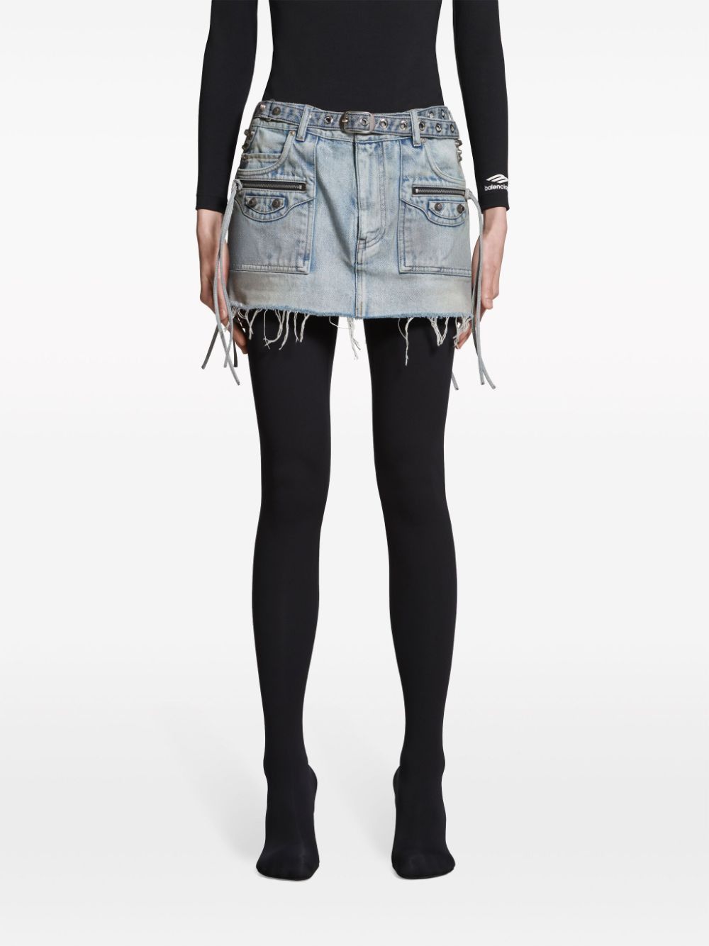 Balenciaga CAGOLE DENIM MINI SKIRT Size 27" / US 4 / IT 40 - 2 Thumbnail