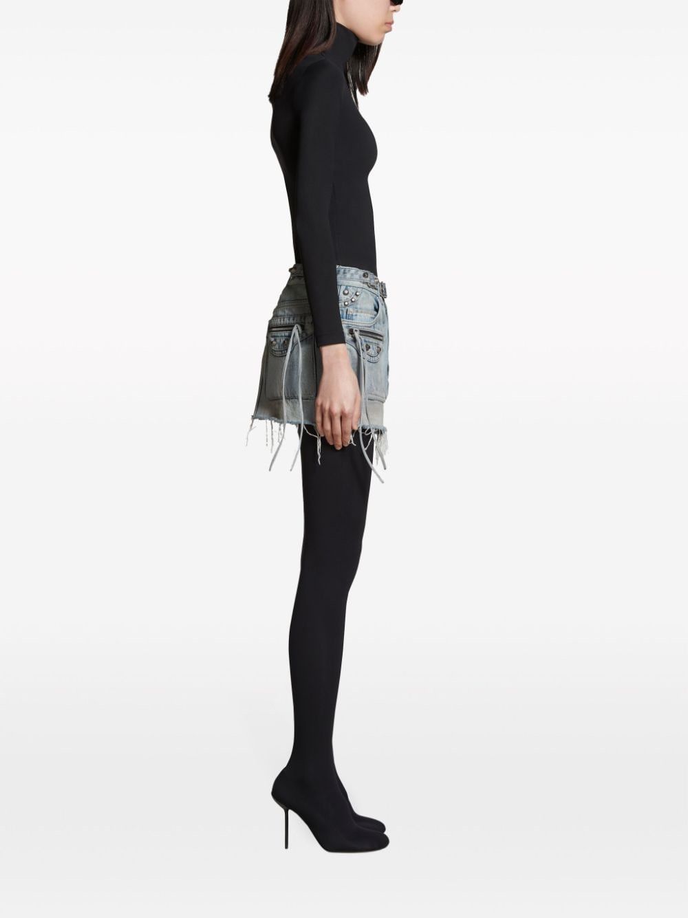Balenciaga CAGOLE DENIM MINI SKIRT Size 27" / US 4 / IT 40 - 4 Thumbnail