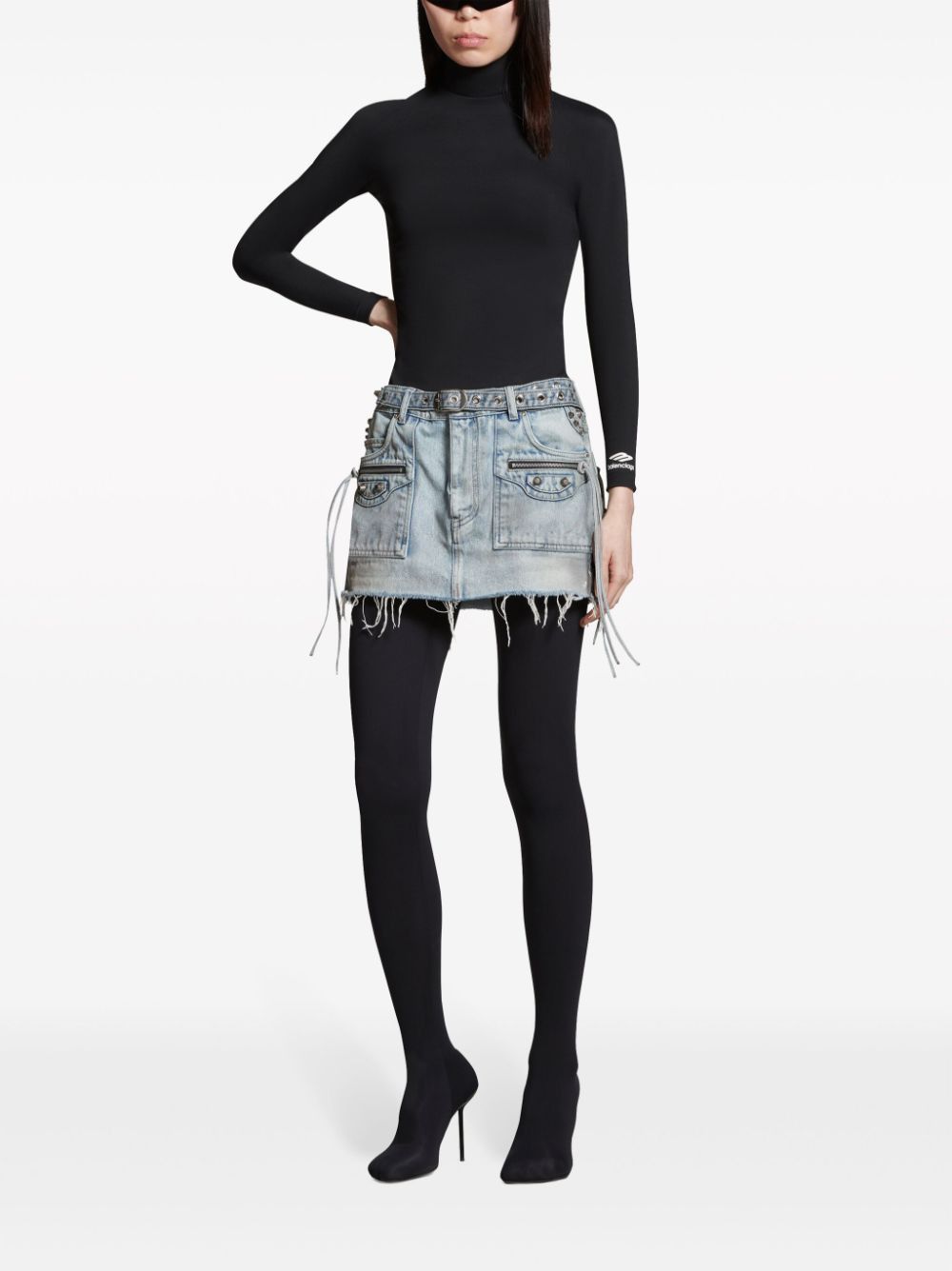 Balenciaga CAGOLE DENIM MINI SKIRT Size 27" / US 4 / IT 40 - 5 Thumbnail