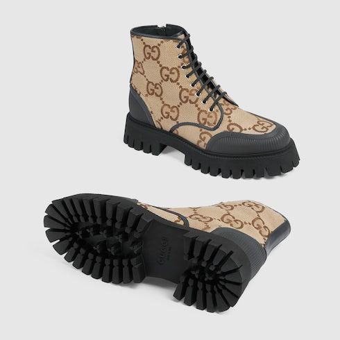 Gucci Gucci Maxi GG Lace Up Boots SIZE 7 Size ONE SIZE - 3 Thumbnail
