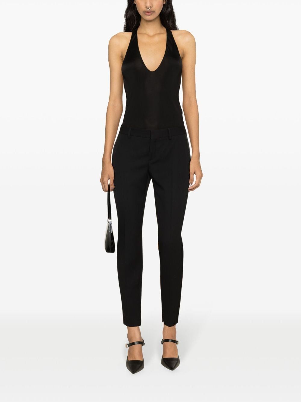 Saint Laurent Paris DEEP NECKLINE JERSEY TOP Size S / US 4 / IT 40 - 2 Thumbnail