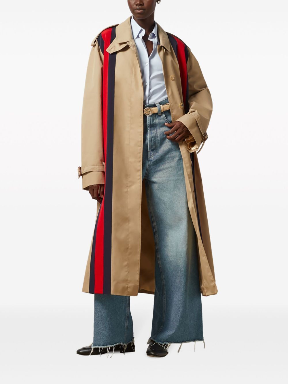 Gucci WEB DETAIL COTTON TRENCH COAT Size S / US 4 / IT 40 - 5 Thumbnail