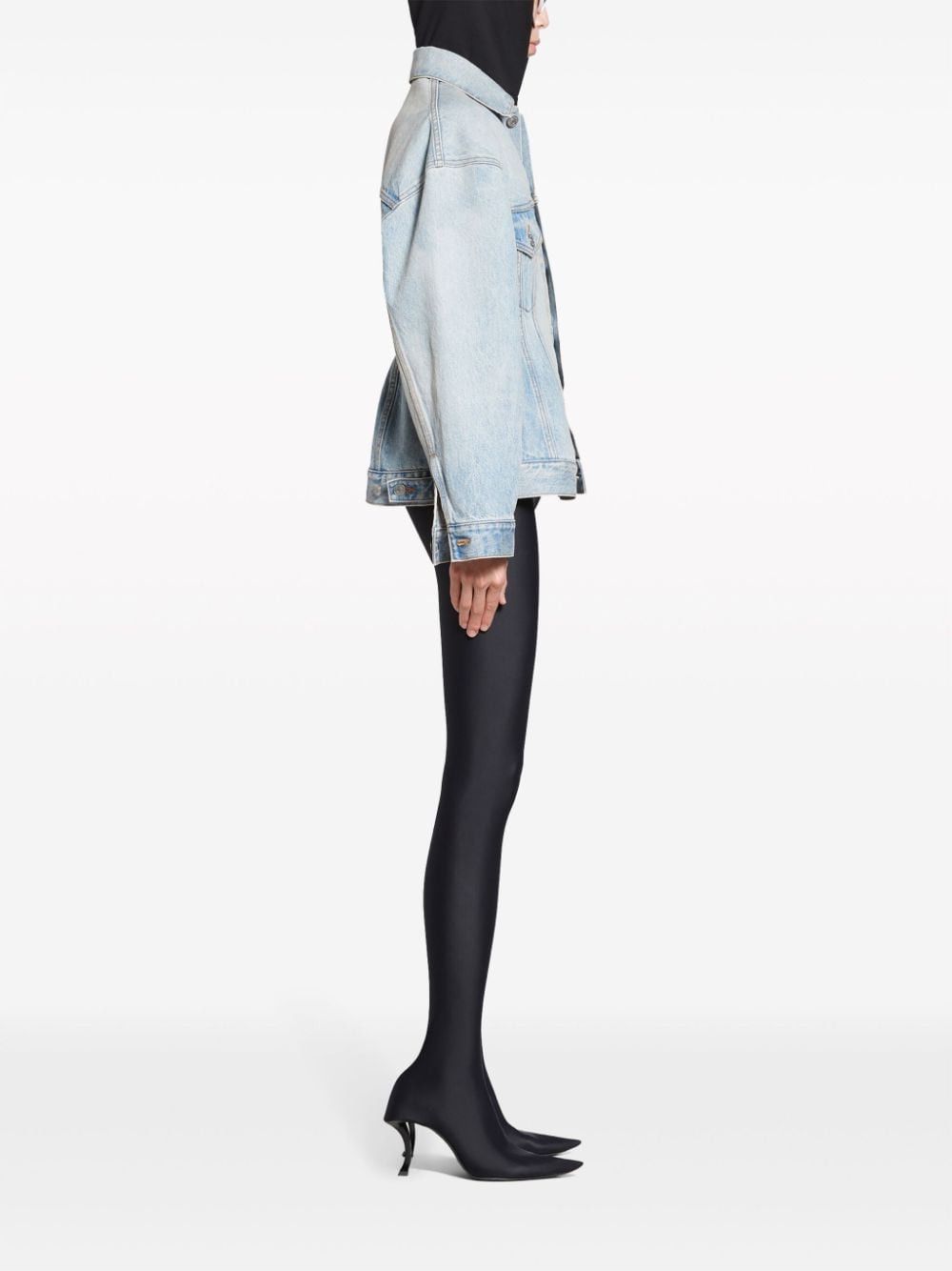 Balenciaga HOURGLASS DENIM JACKET Size XS / US 0-2 / IT 36-38 - 3 Thumbnail