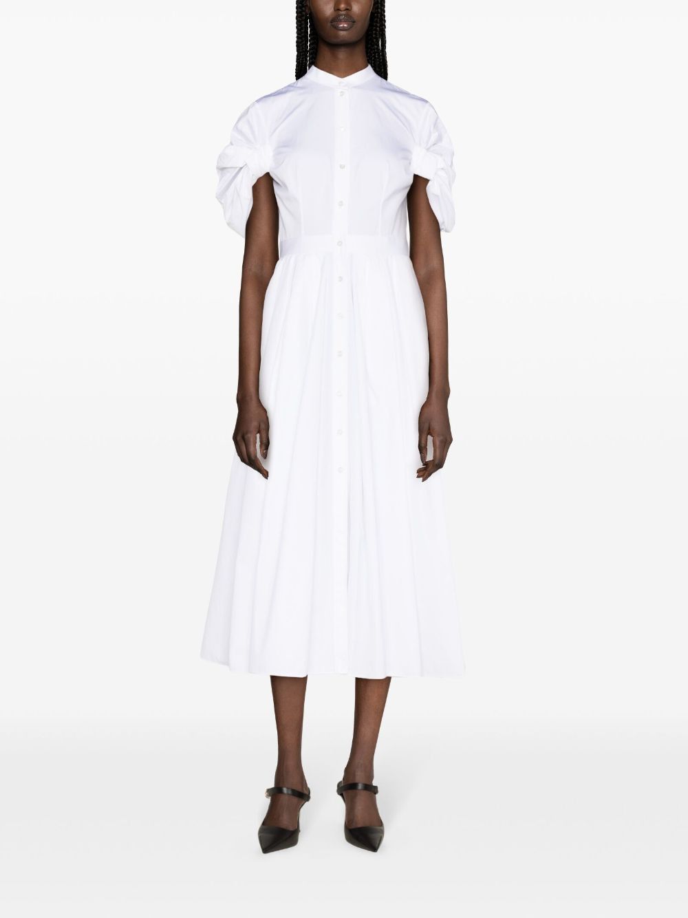 Alexander McQueen ORGANIC COTTON MIDI DRESS Size S / US 4 / IT 40 - 4 Thumbnail