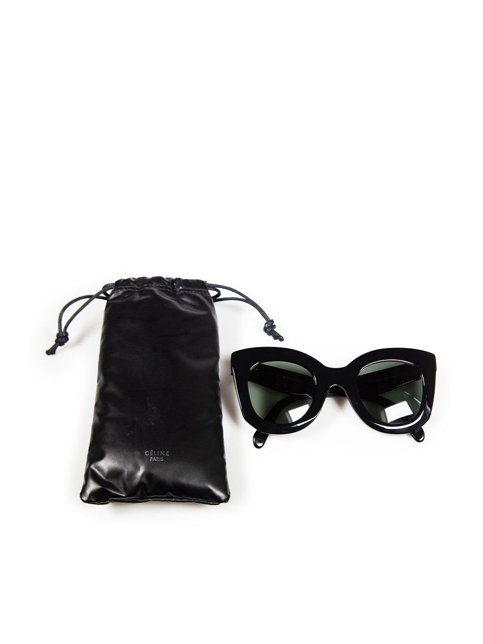 Celine Black Cat Eye Green Tinted Sunglasses Size ONE SIZE - 9 Thumbnail