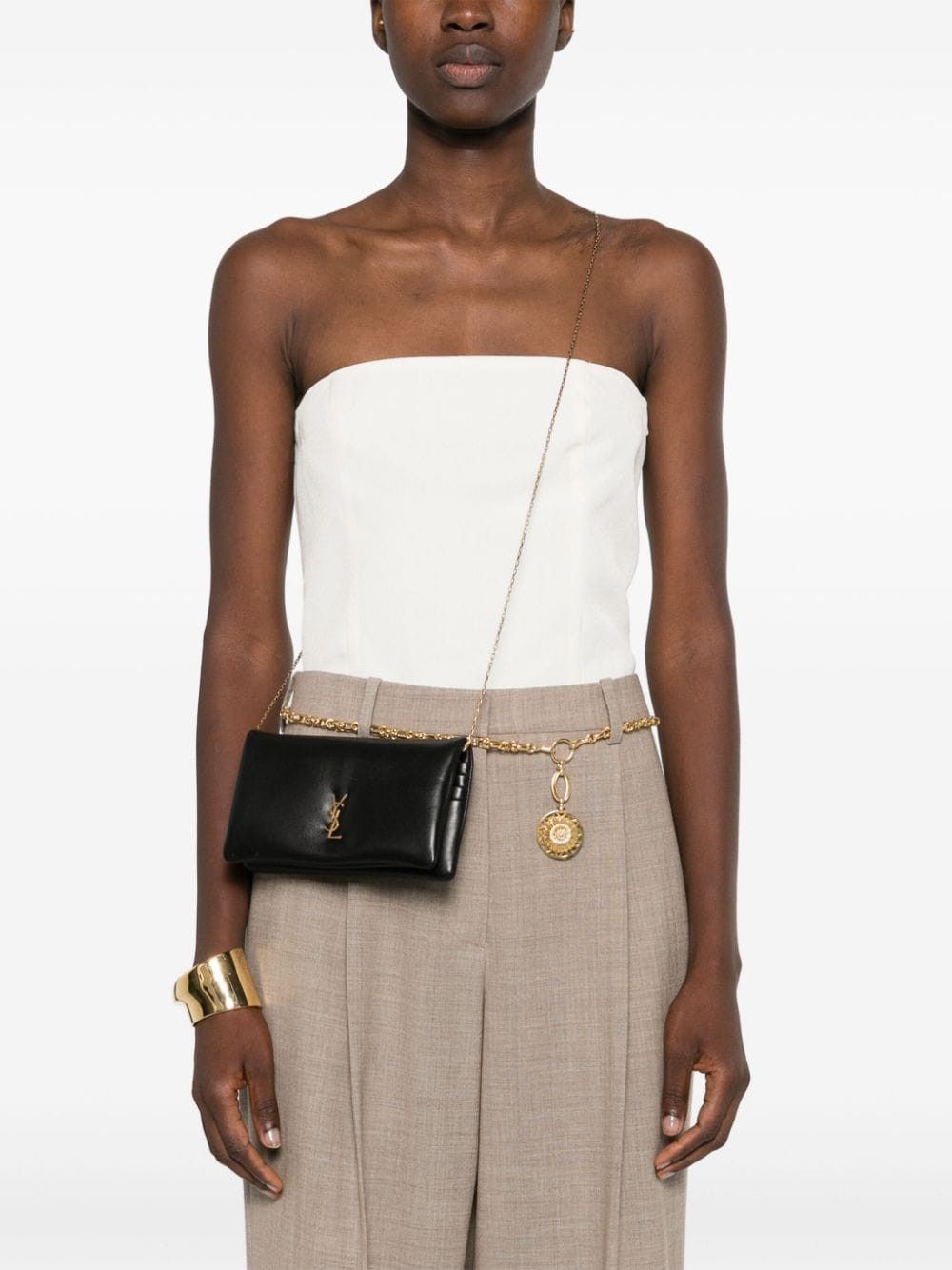 Saint Laurent Paris MONOGRAM LEATHER WALLET ON CHAIN Size ONE SIZE - 2 Thumbnail