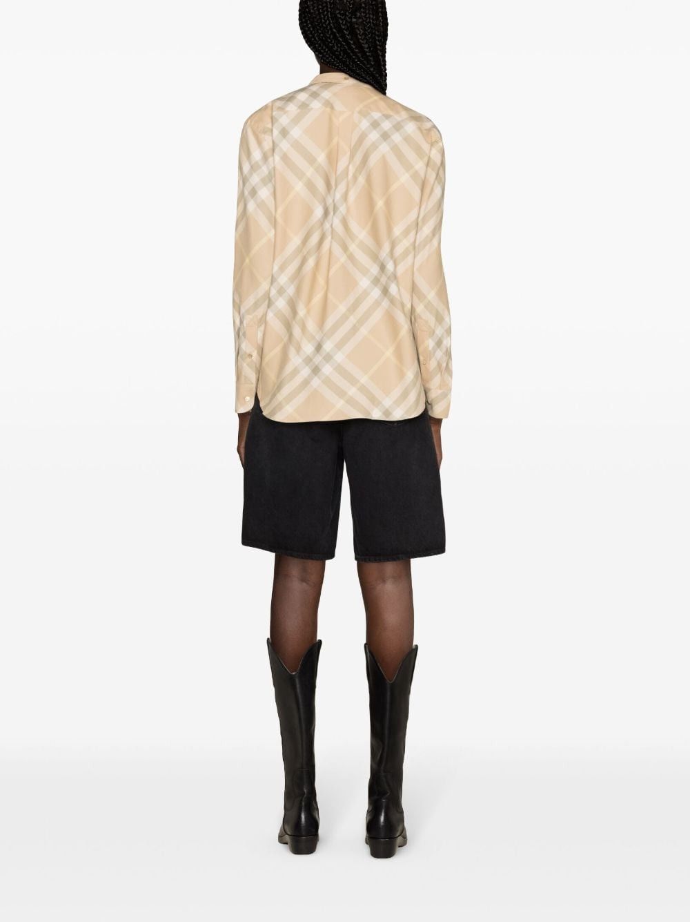 Burberry CHECK MOTIF COTTON SHIRT Size XS / US 0-2 / IT 36-38 - 3 Thumbnail