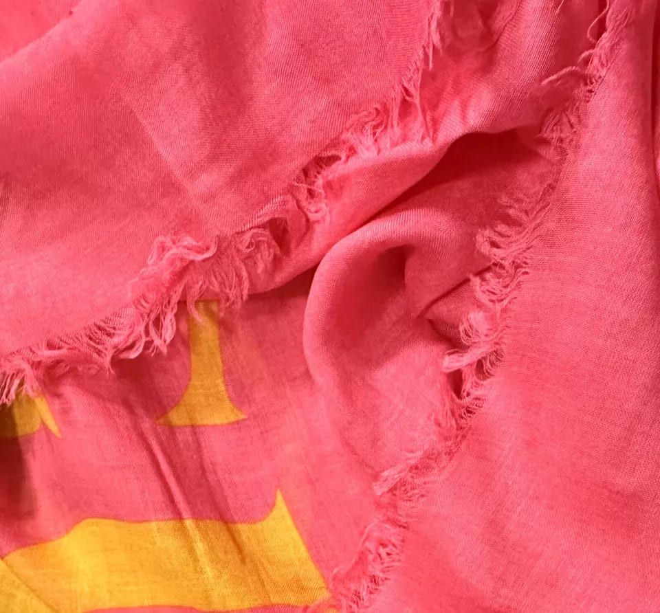 Gucci Women Bright Pink Wool/Silk GRG Web GG Logo Scarf Shawl Size ONE SIZE - 6 Thumbnail