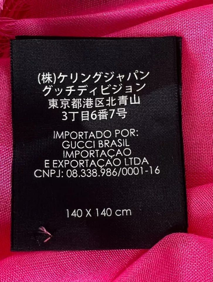 Gucci Women Bright Pink Wool/Silk GRG Web GG Logo Scarf Shawl Size ONE SIZE - 5 Thumbnail