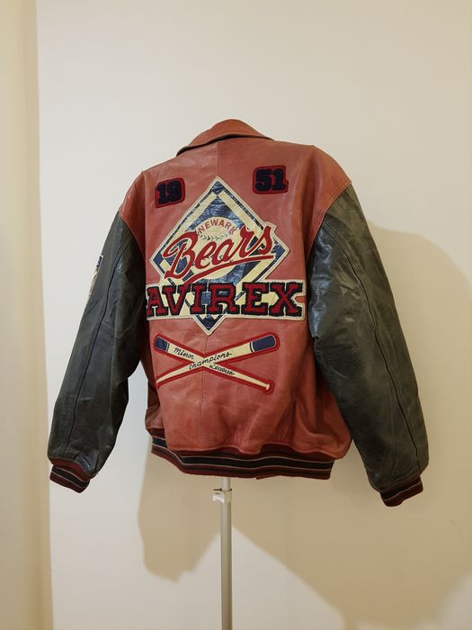 Avirex Avirex Newark Bears Leather Stadium Varsity Jacket, M | Grailed