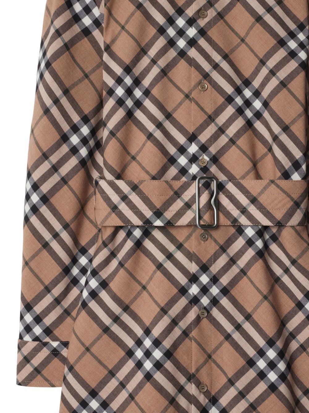 Burberry CHECK WOOL BLEND CHEMISIER DRESS Size XS / US 0-2 / IT 36-38 - 5 Thumbnail