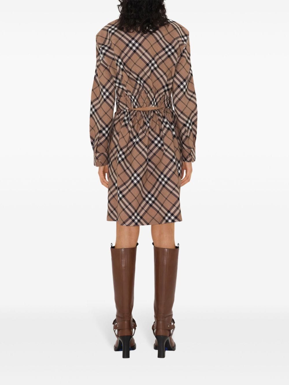 Burberry CHECK WOOL BLEND CHEMISIER DRESS Size XS / US 0-2 / IT 36-38 - 3 Thumbnail