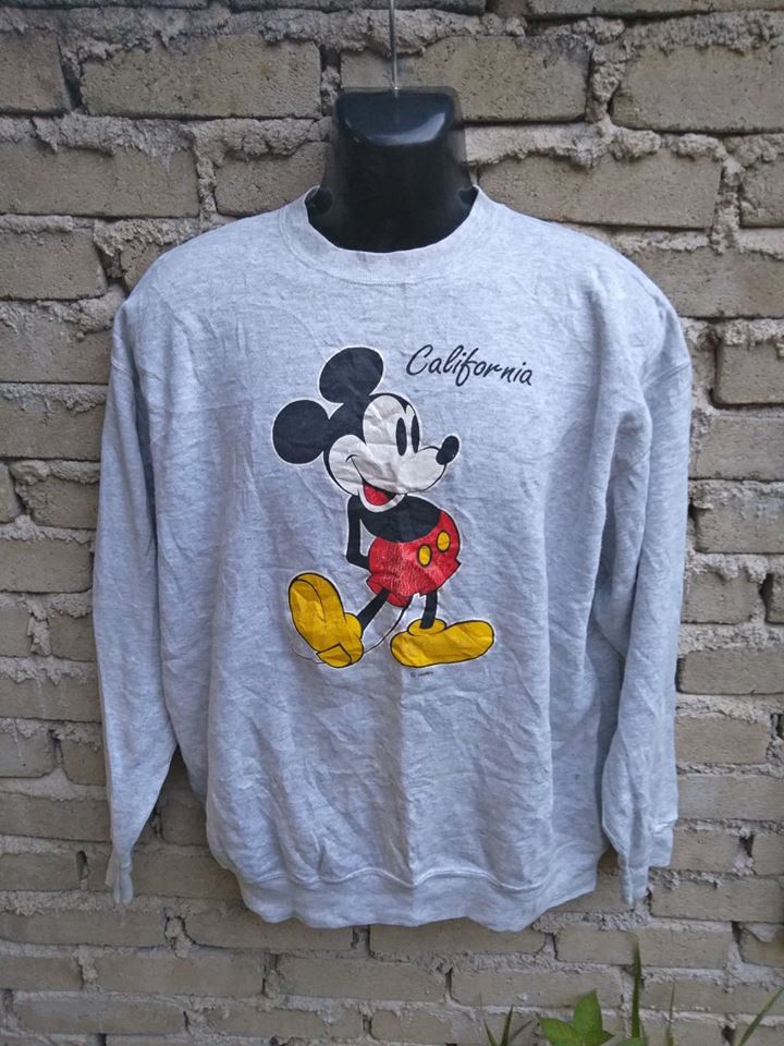 Disney 🔥 True VINTAGE 90s Mickey Mouse Big Logo Oversized Pullover Size US XL / EU 56 / 4 - 1 Thumbnail