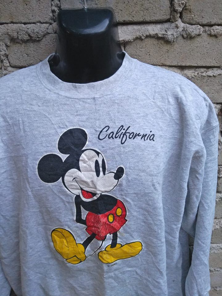 Disney 🔥 True VINTAGE 90s Mickey Mouse Big Logo Oversized Pullover Size US XL / EU 56 / 4 - 4 Thumbnail