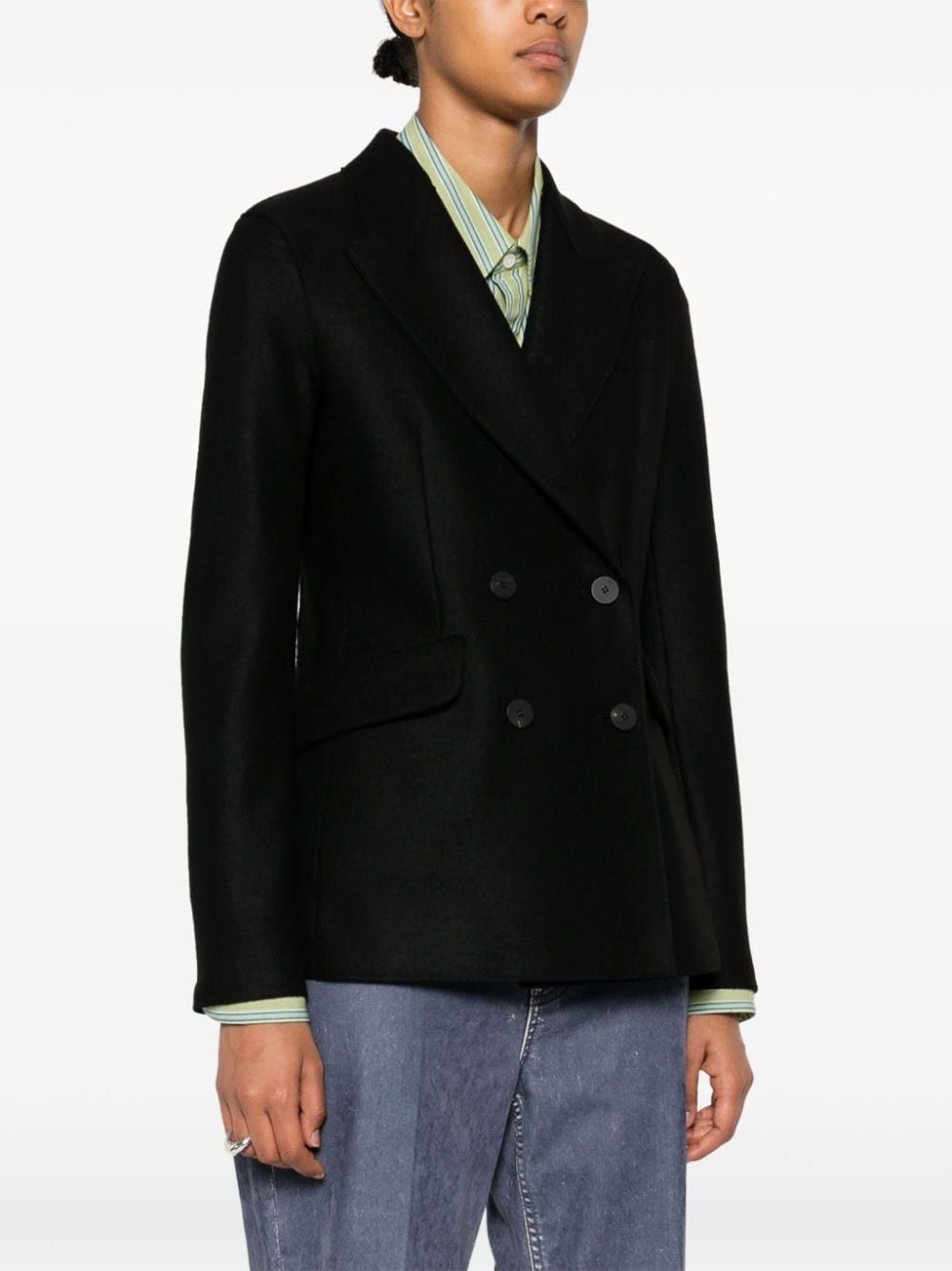 Harris Wharf London WOOL DOUBLE-BREASTED BLAZER Size S / US 4 / IT 40 - 3 Thumbnail