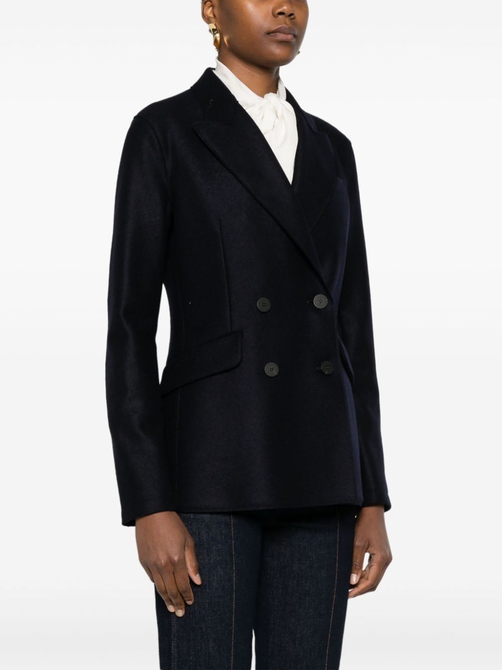 Harris Wharf London WOOL DOUBLE-BREASTED BLAZER Size S / US 4 / IT 40 - 3 Thumbnail