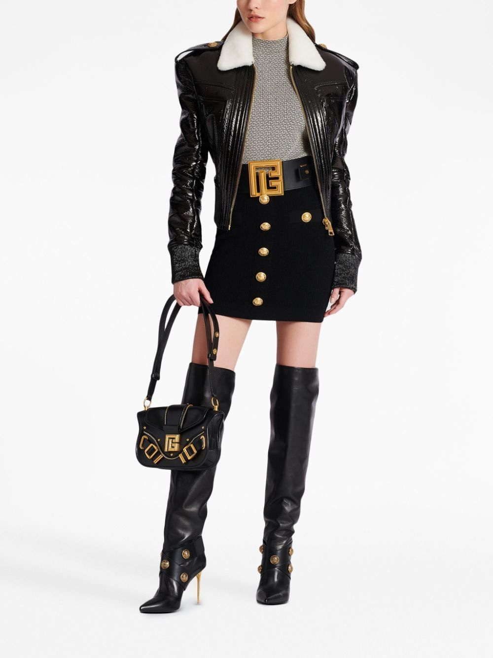 Balmain HIGH WAIST BUTTONED MINI SKIRT Size 27" / US 4 / IT 40 - 4 Thumbnail