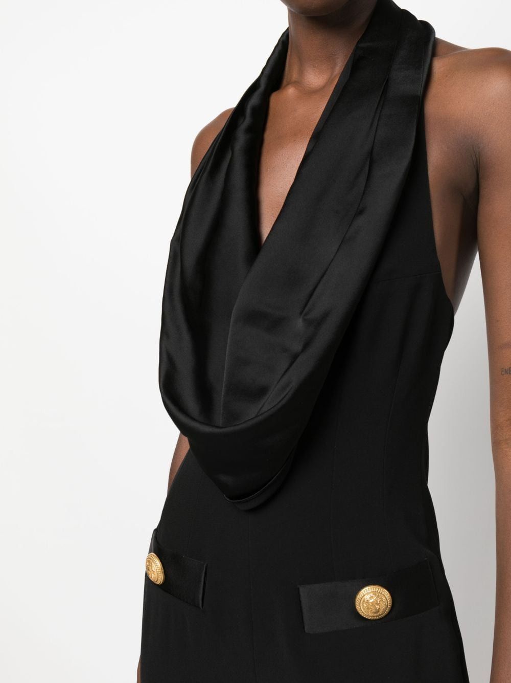 Balmain COWL NECK CREPE FLARE JUMPSUIT Size S / US 4 / IT 40 - 3 Thumbnail