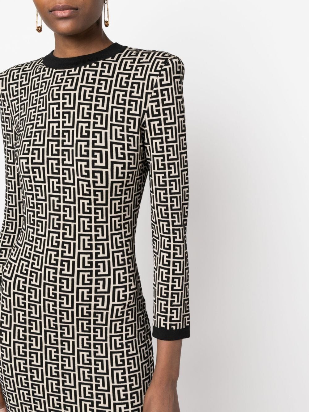 Balmain MONOGRAM KNIT SHORT DRESS Size S / US 4 / IT 40 - 4 Thumbnail