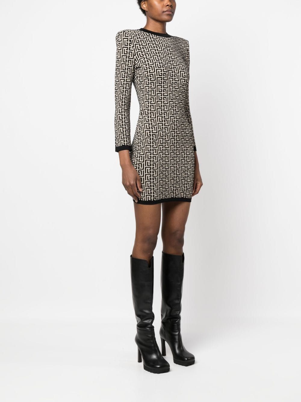 Balmain MONOGRAM KNIT SHORT DRESS Size S / US 4 / IT 40 - 3 Thumbnail