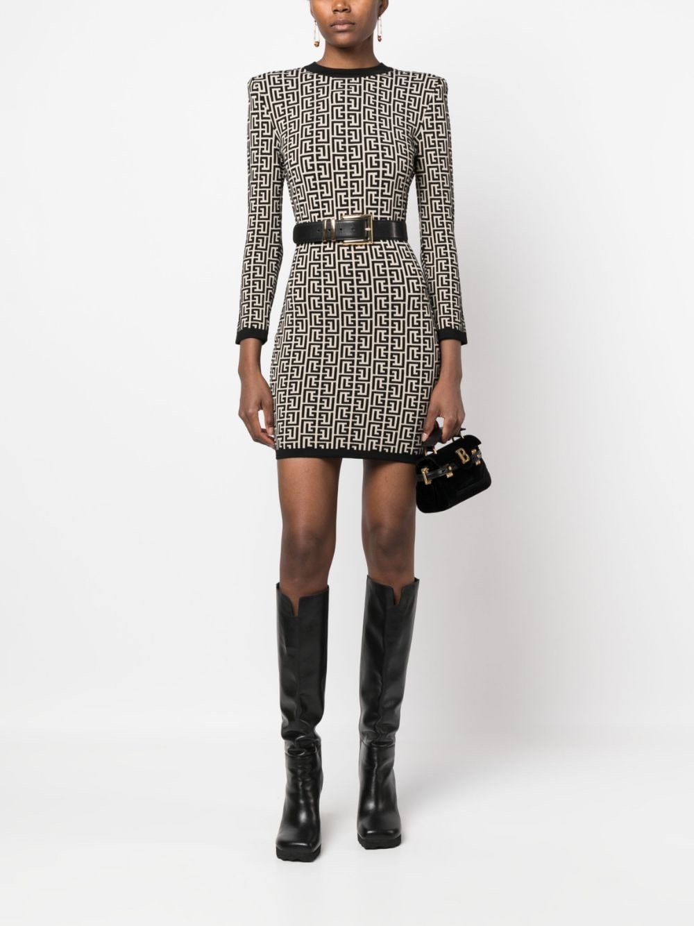 Balmain MONOGRAM KNIT SHORT DRESS Size S / US 4 / IT 40 - 5 Thumbnail