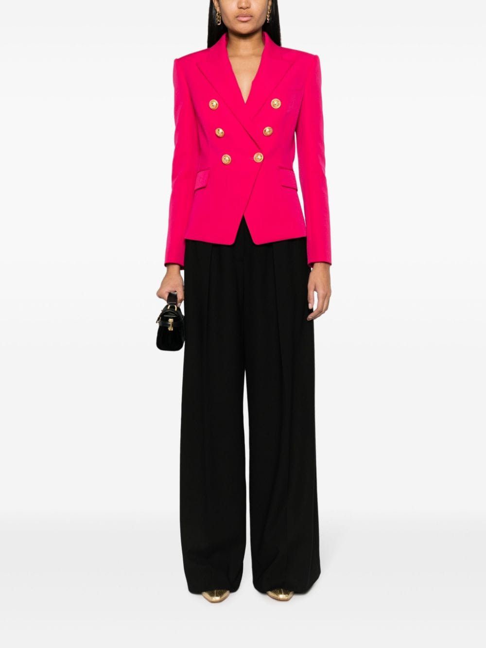 Balmain DOUBLE-BREASTED WOOL BLAZER Size S / US 4 / IT 40 - 2 Thumbnail