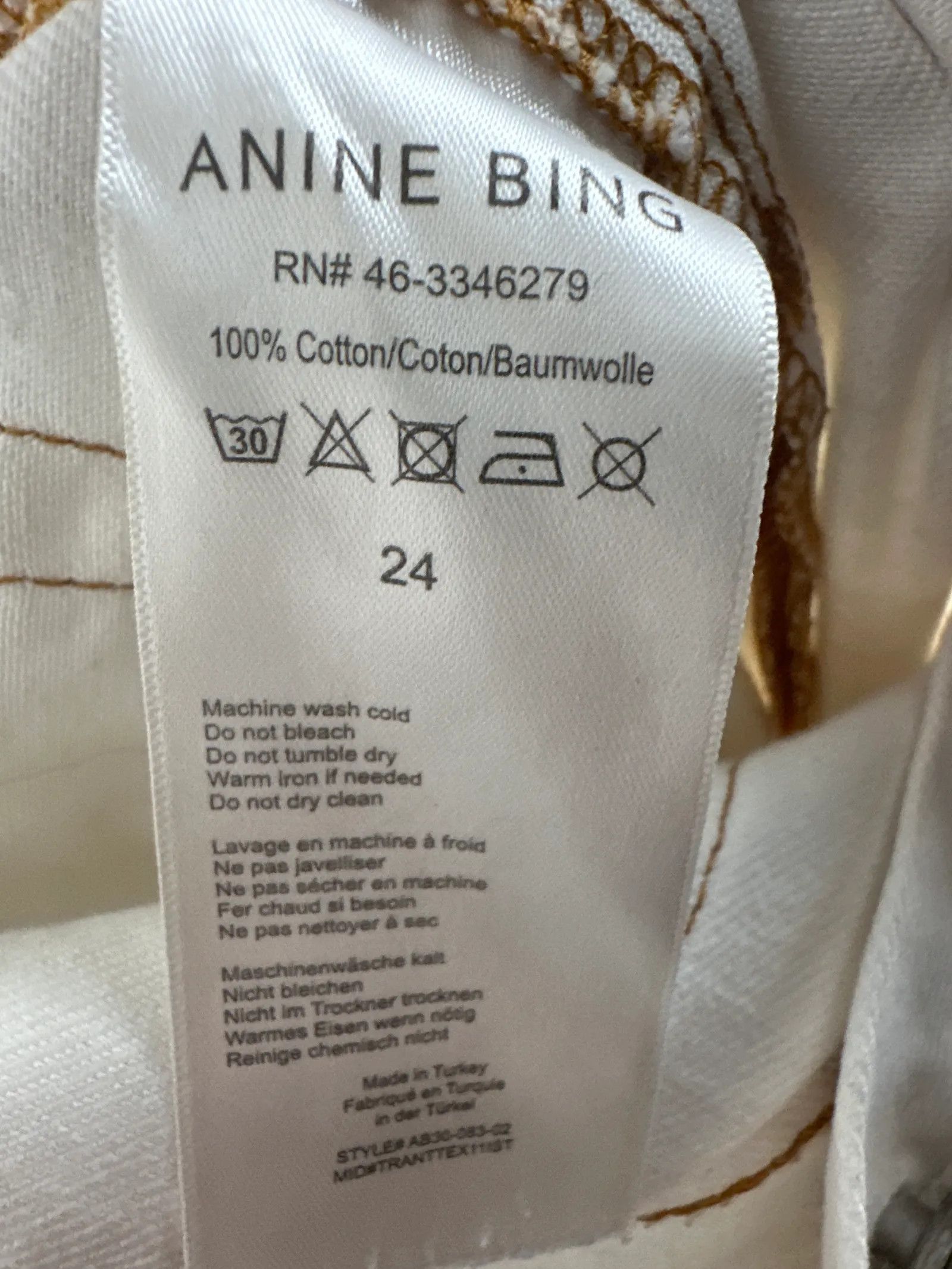Anine Bing Anine Bing Constrast Stitch Jeans Size 24" / US 00 / IT 34 - 4 Thumbnail
