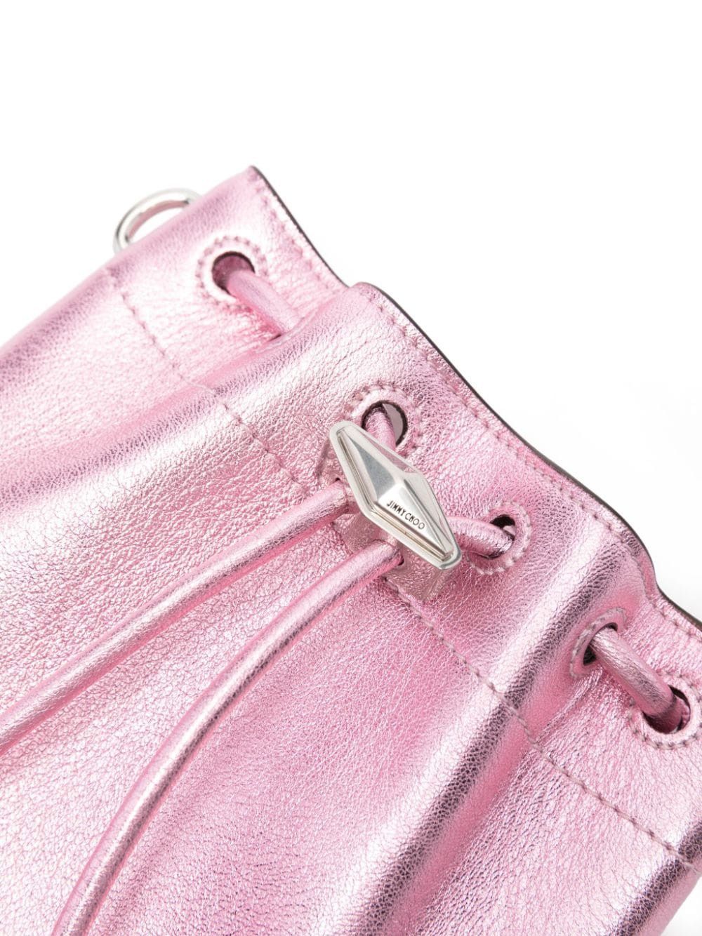 Jimmy Choo BON BON METALLIC LEATHER MINI BUCKET BAG Size ONE SIZE - 4 Thumbnail