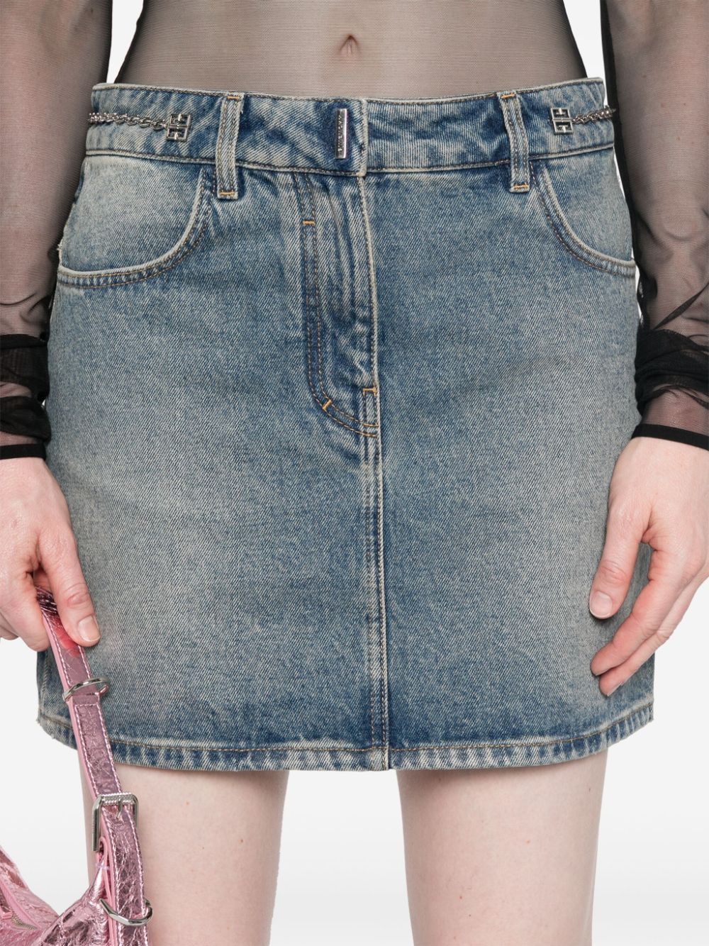 Givenchy DENIM MINI SKIRT Size 27" / US 4 / IT 40 - 2 Thumbnail