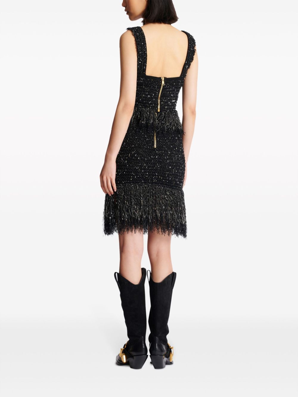 Balmain BUTTONED FRINGED TWEED CROPPED TOP Size S / US 4 / IT 40 - 3 Thumbnail