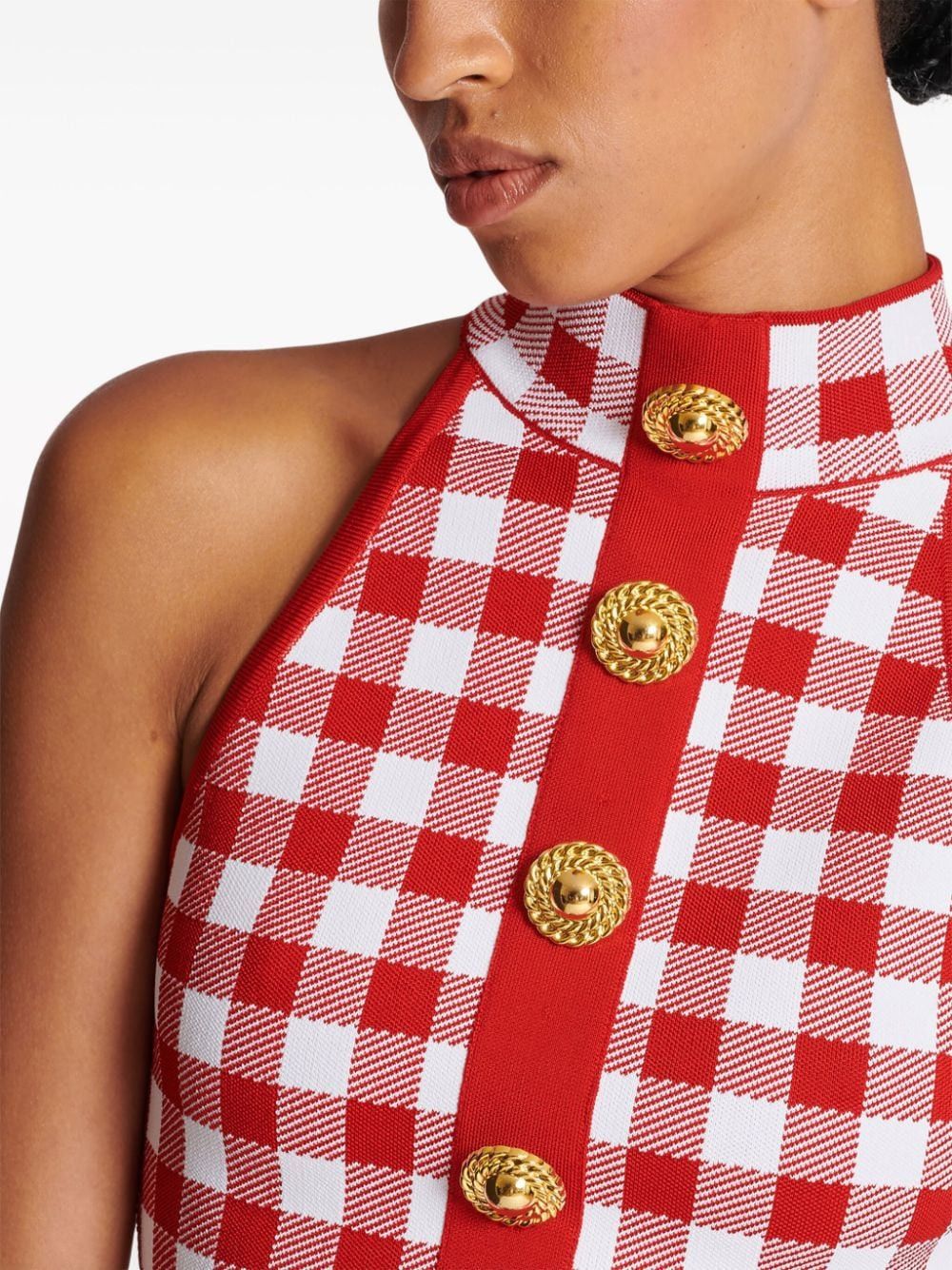 Balmain VICHY CROPPED TOP Size S / US 4 / IT 40 - 3 Thumbnail