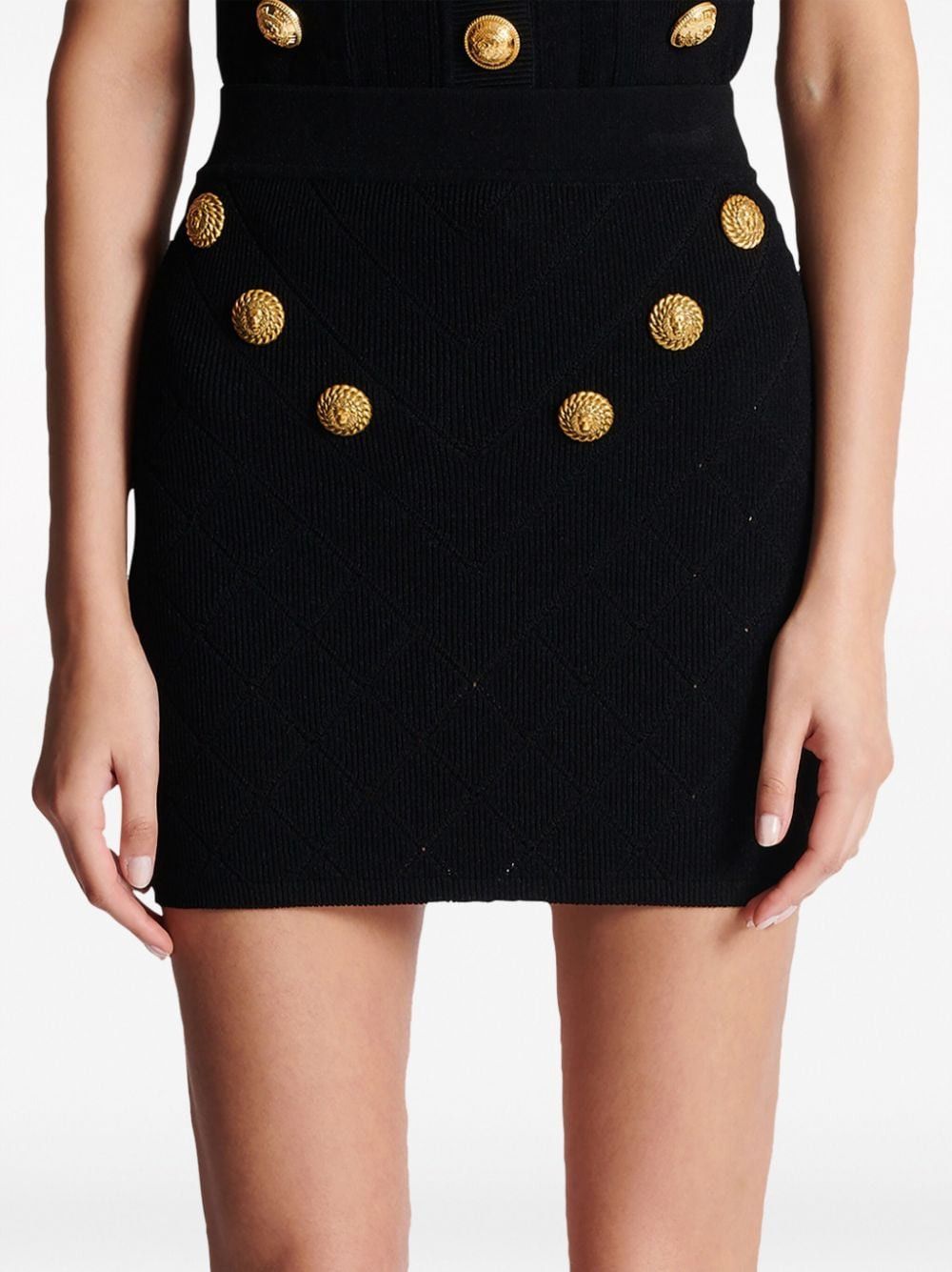 Balmain BUTTONED KNITTED MINI SKIRT Size 27" / US 4 / IT 40 - 7 Thumbnail