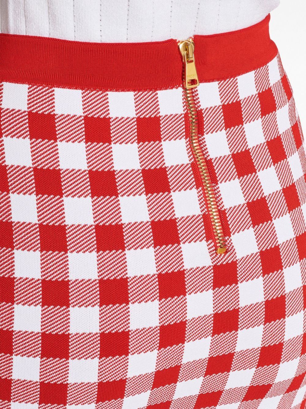 Balmain VICHY BUTTONED MINI SKIRT Size 26" / US 2 / IT 38 - 3 Thumbnail