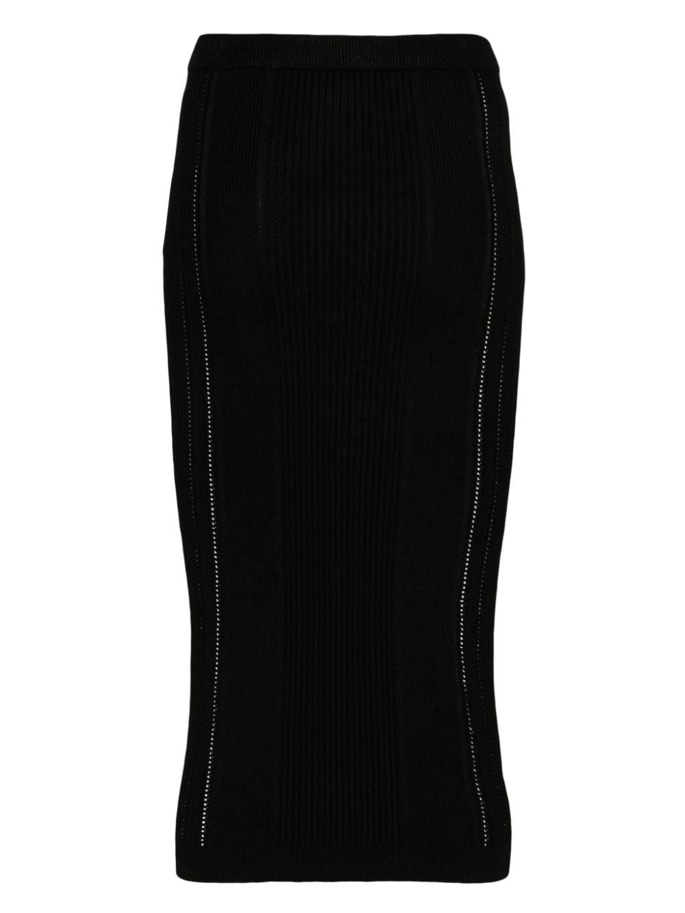 Balmain BUTTONED KNITTED MIDI PENCIL SKIRT Size 27" / US 4 / IT 40 - 2 Thumbnail
