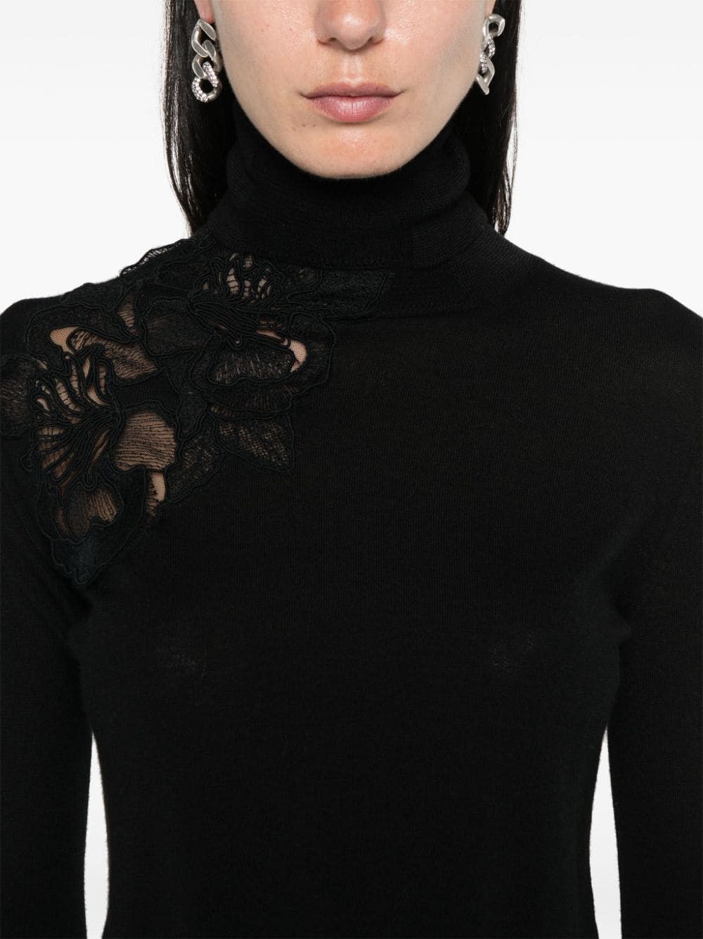 Ermanno Scervino WOOL TURTLE-NECK SWEATER Size S / US 4 / IT 40 - 5 Thumbnail