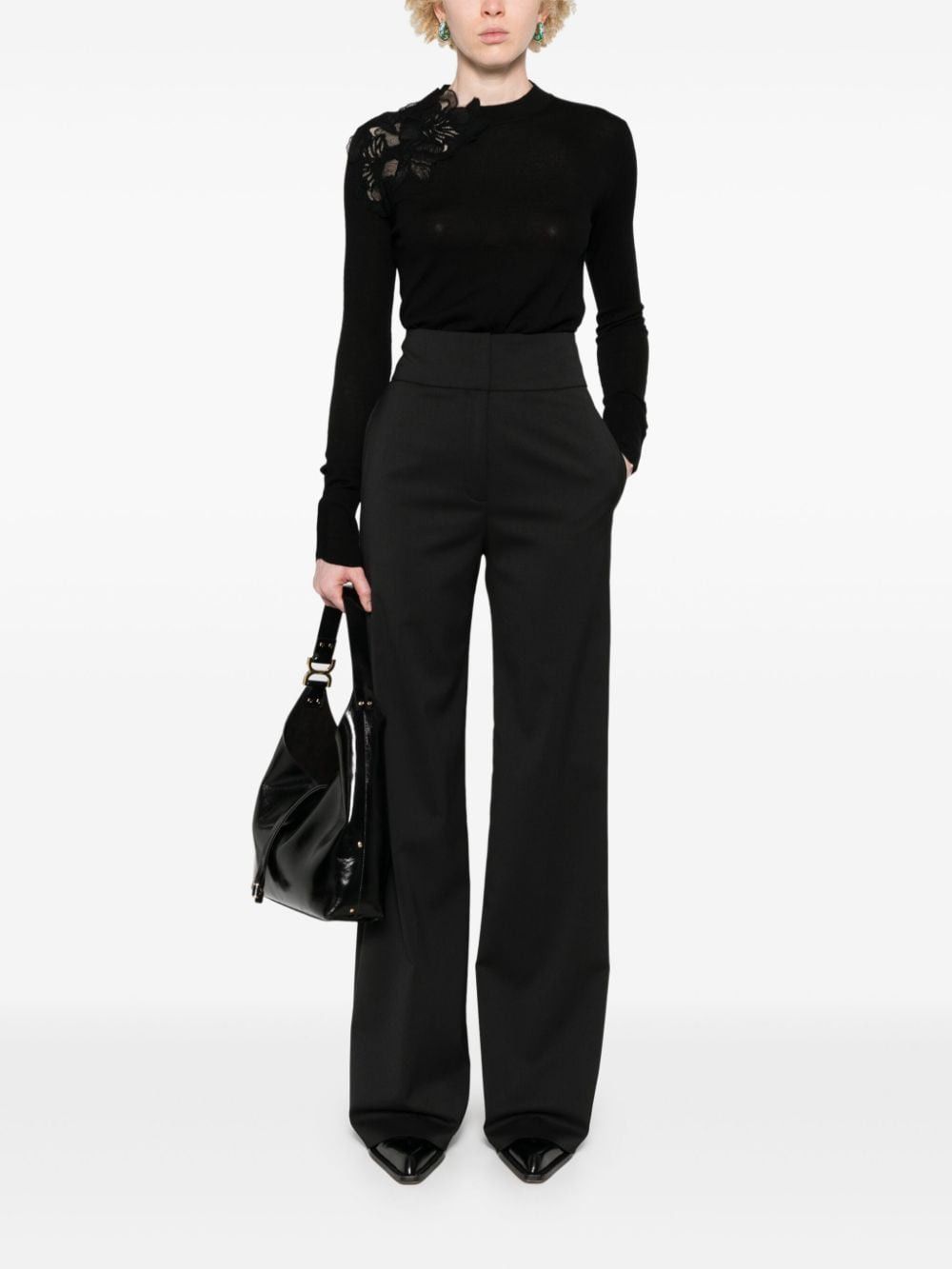 Ermanno Scervino EMBROIDERED WOOL SWEATER Size S / US 4 / IT 40 - 5 Thumbnail