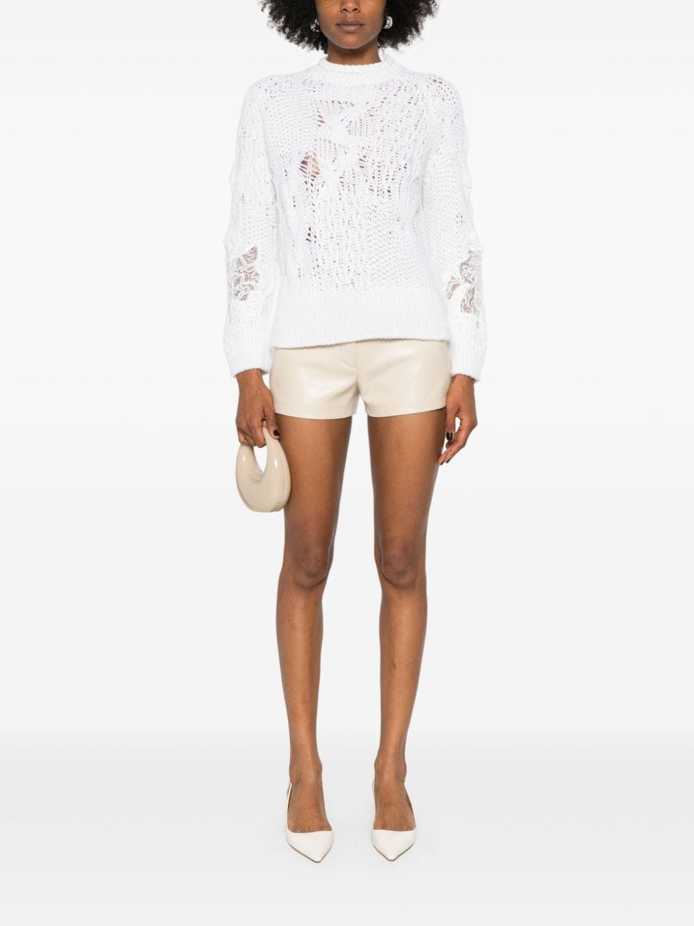 Ermanno Scervino EMBROIDERED WOOL SWEATER Size S / US 4 / IT 40 - 3 Thumbnail