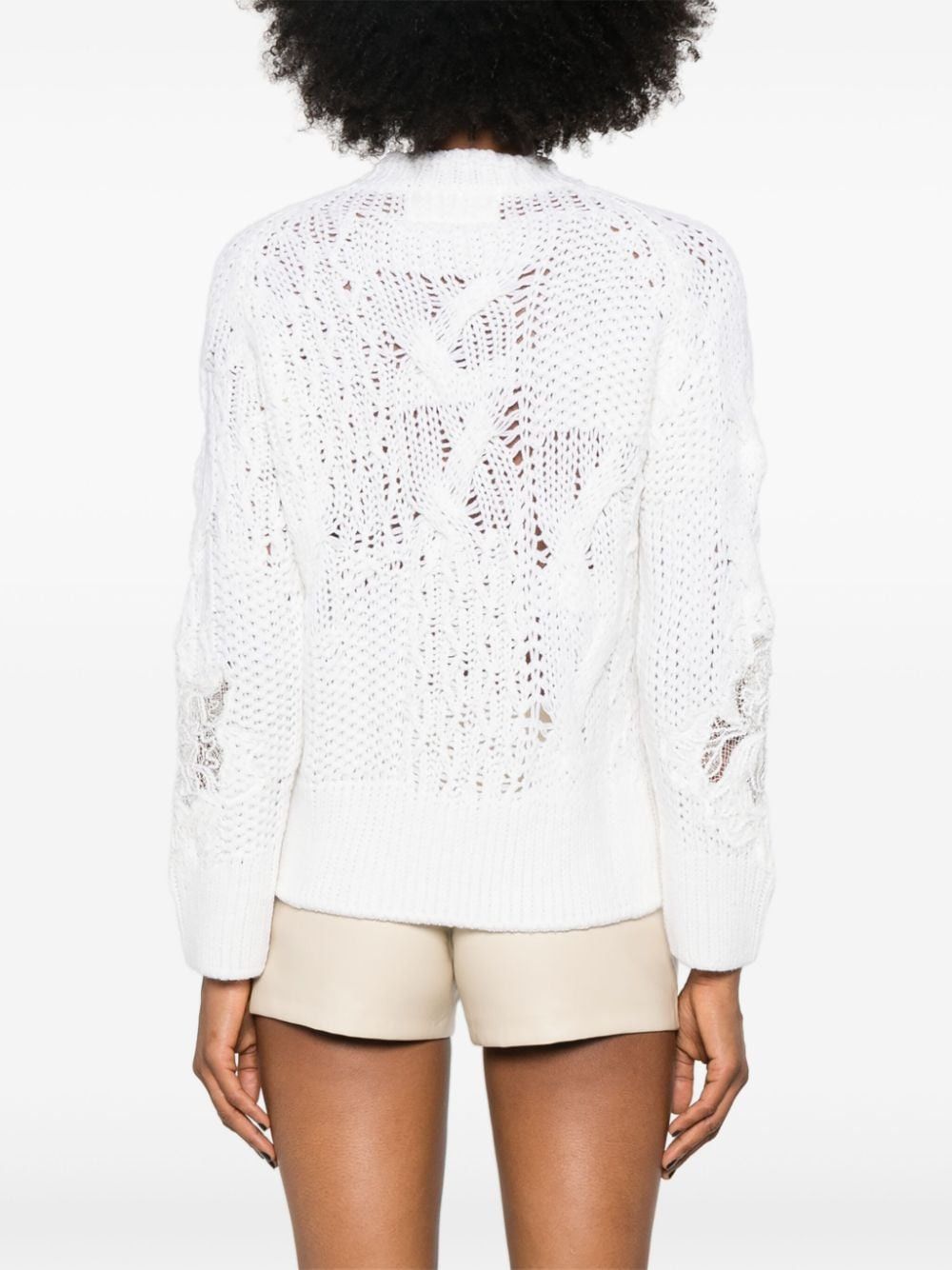 Ermanno Scervino EMBROIDERED WOOL SWEATER Size S / US 4 / IT 40 - 5 Thumbnail
