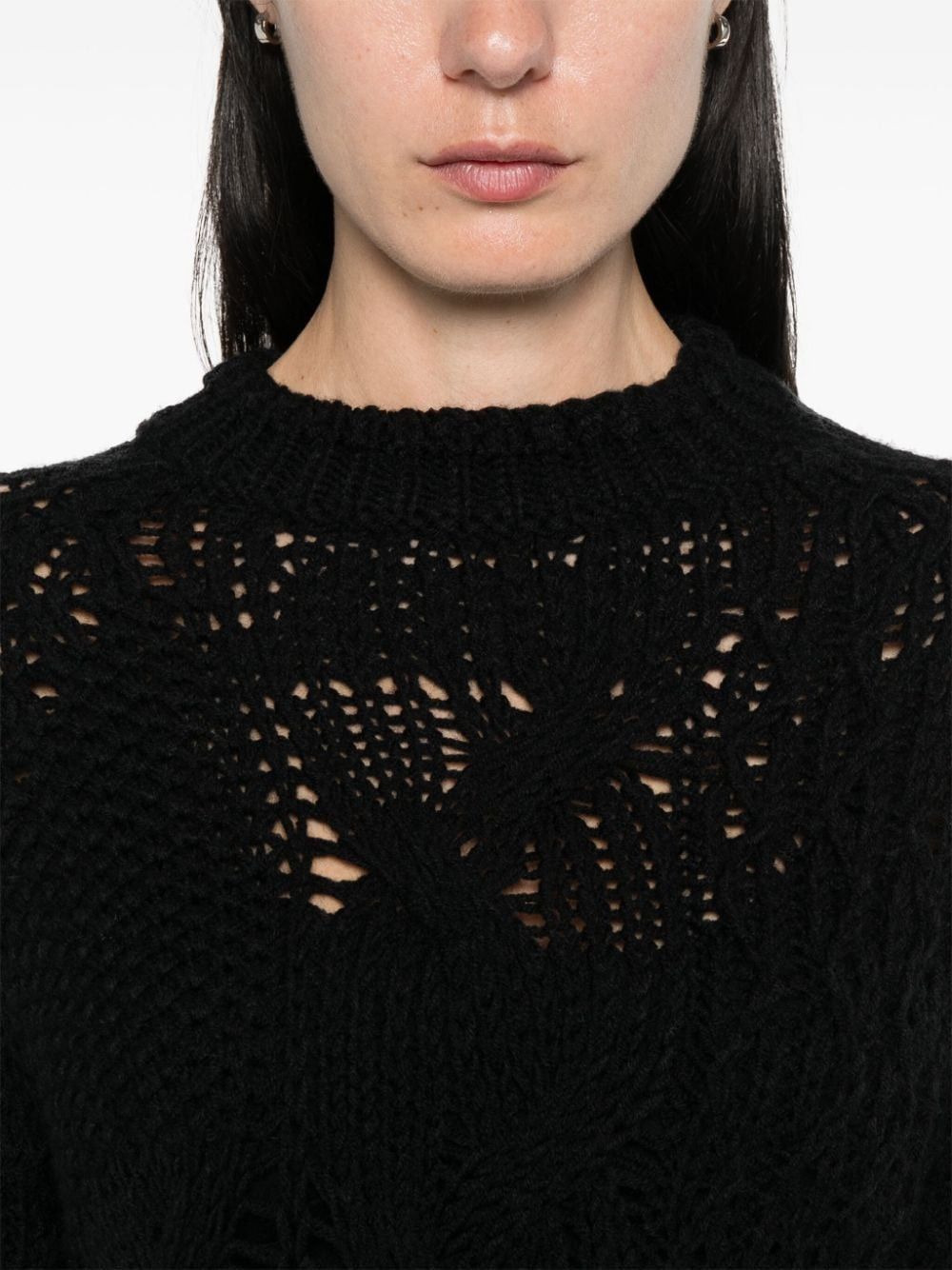 Ermanno Scervino EMBROIDERED WOOL SWEATER Size S / US 4 / IT 40 - 5 Thumbnail
