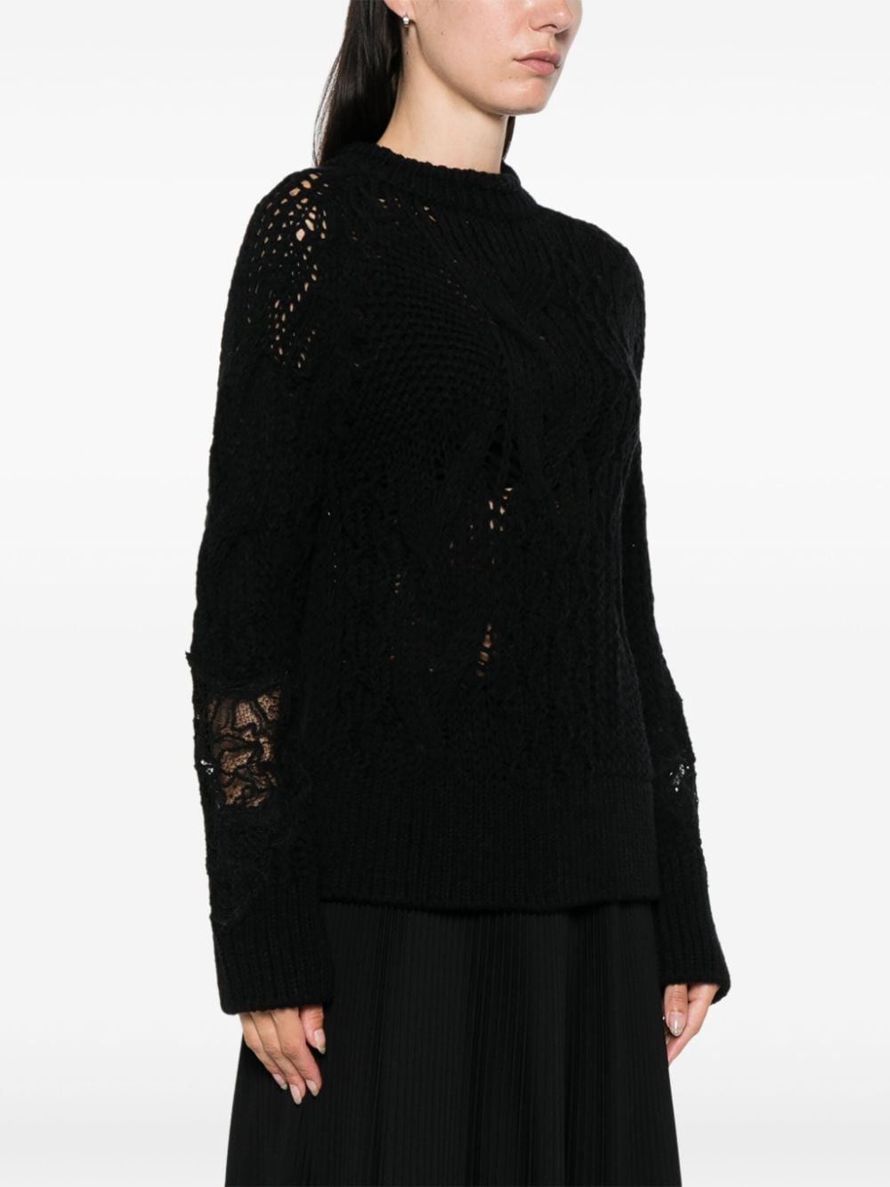 Ermanno Scervino EMBROIDERED WOOL SWEATER Size S / US 4 / IT 40 - 2 Thumbnail